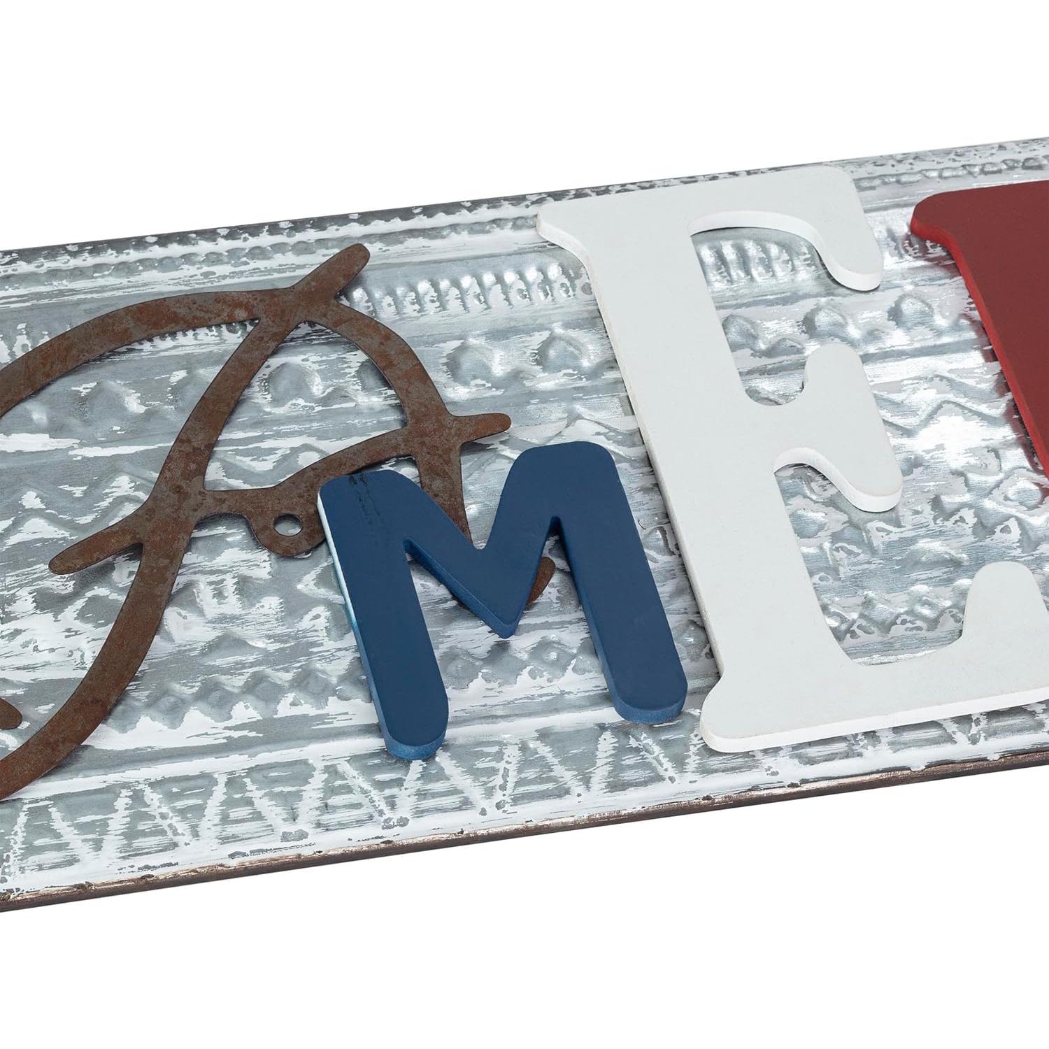 Decoración de Pared América Alpine 81.3 cm Madera y Metal