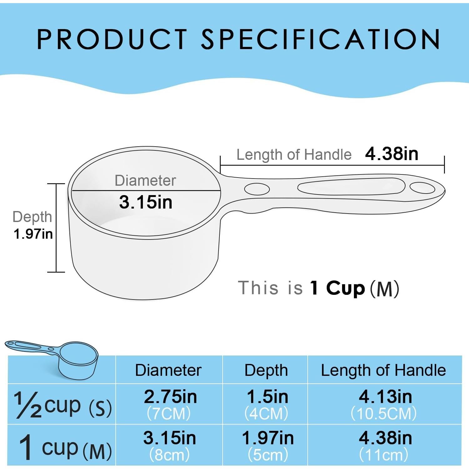 Cuchara de Medición para Mascotas Super Design - 1 Taza Azul