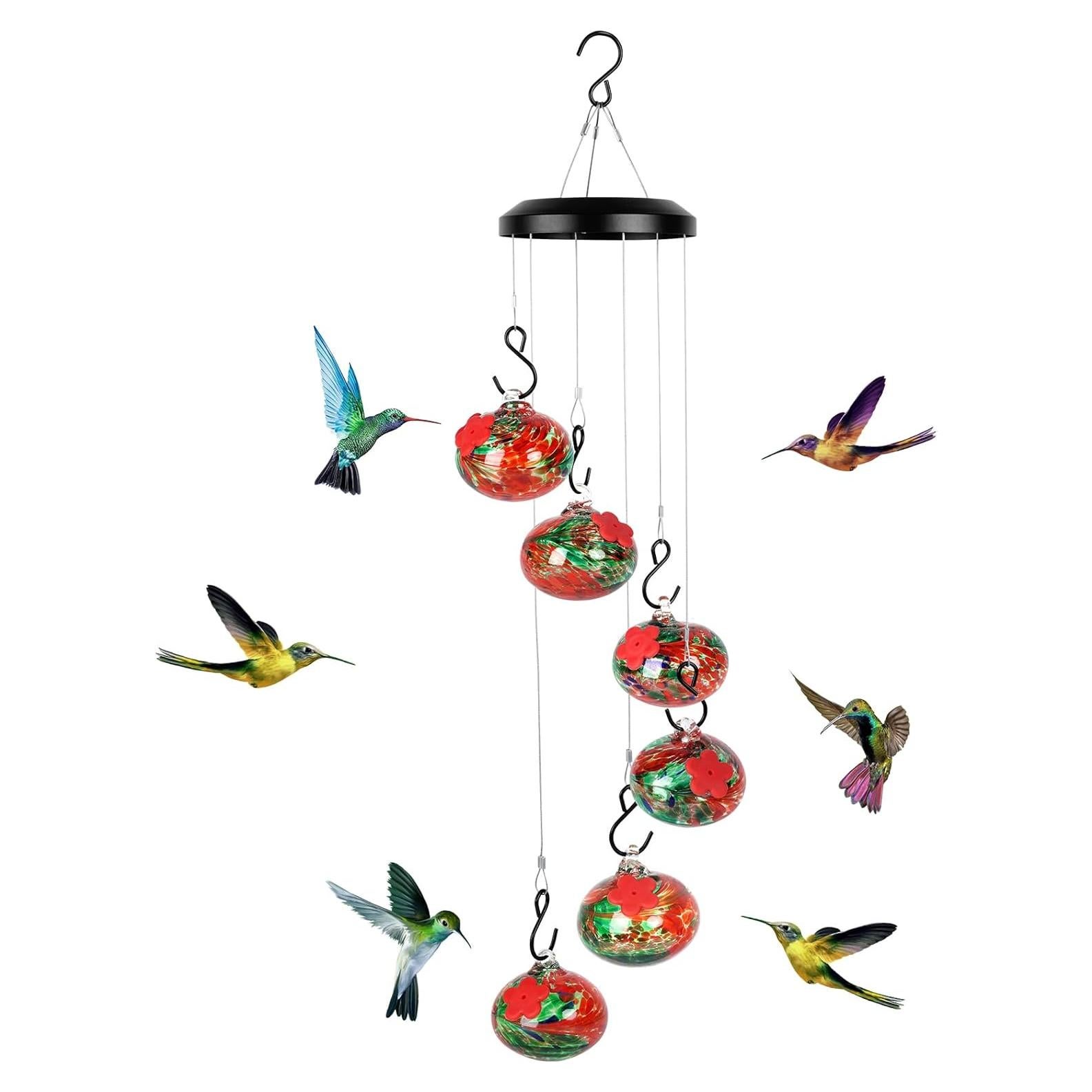 Alimentador de Colibríes Campana de Viento HEADAK LIFE 6 Bolas Rojas