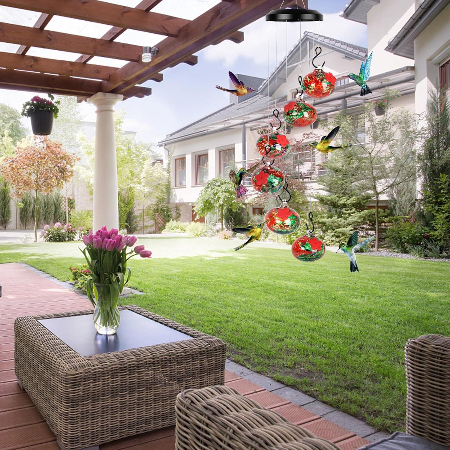 Alimentador de Colibríes Campana de Viento HEADAK LIFE 6 Bolas Rojas