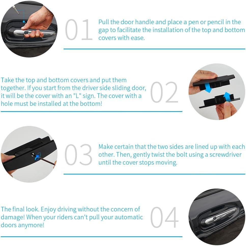 Cubiertas Protectores Mango Puerta Toyota Sienna 2021-2024