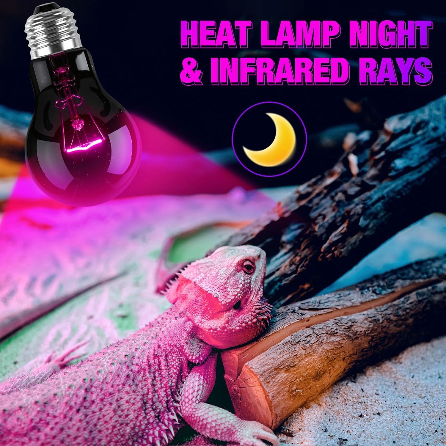 8 Bombillas de Calor Infrarrojo 100W para Reptiles Kittmip
