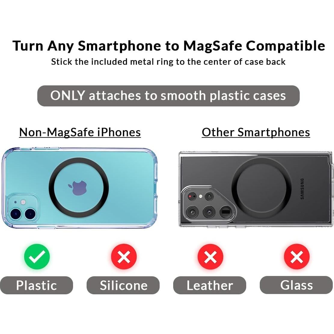 Pegatina Magnética Afterplug para iPhone 16/15/14/13/12 - Negro