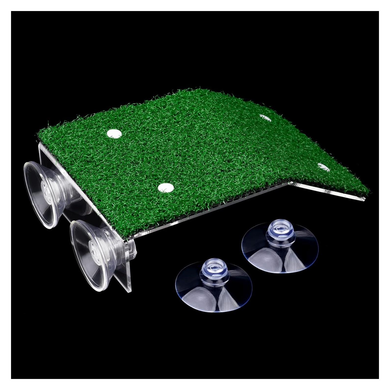 Plataforma de Sol para Tortugas Weaverbird con Césped 12x20cm