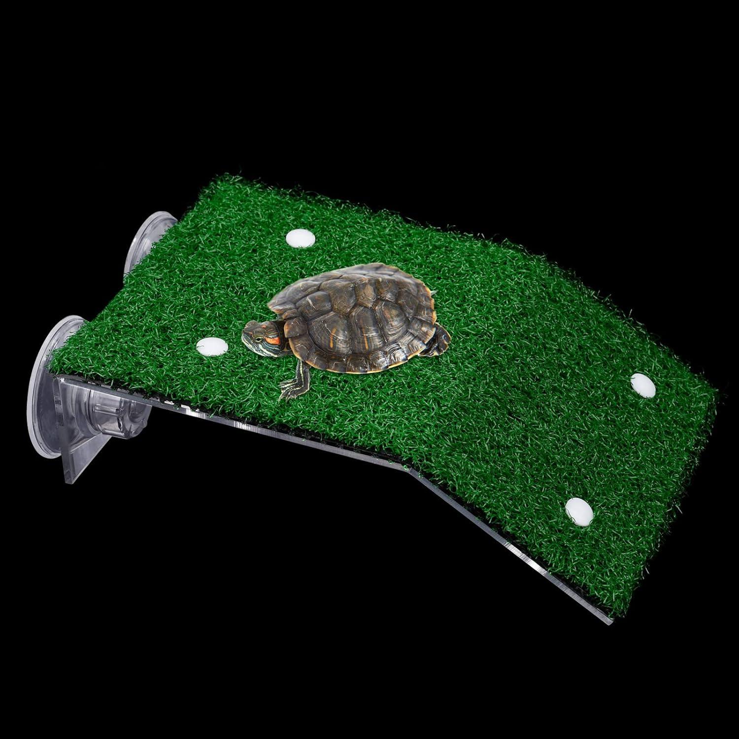 Plataforma de Sol para Tortugas Weaverbird con Césped 12x20cm