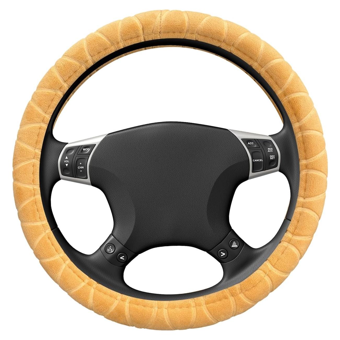 Funda de Volante de Coche Wevdn Beige 38.1 cm Antideslizante