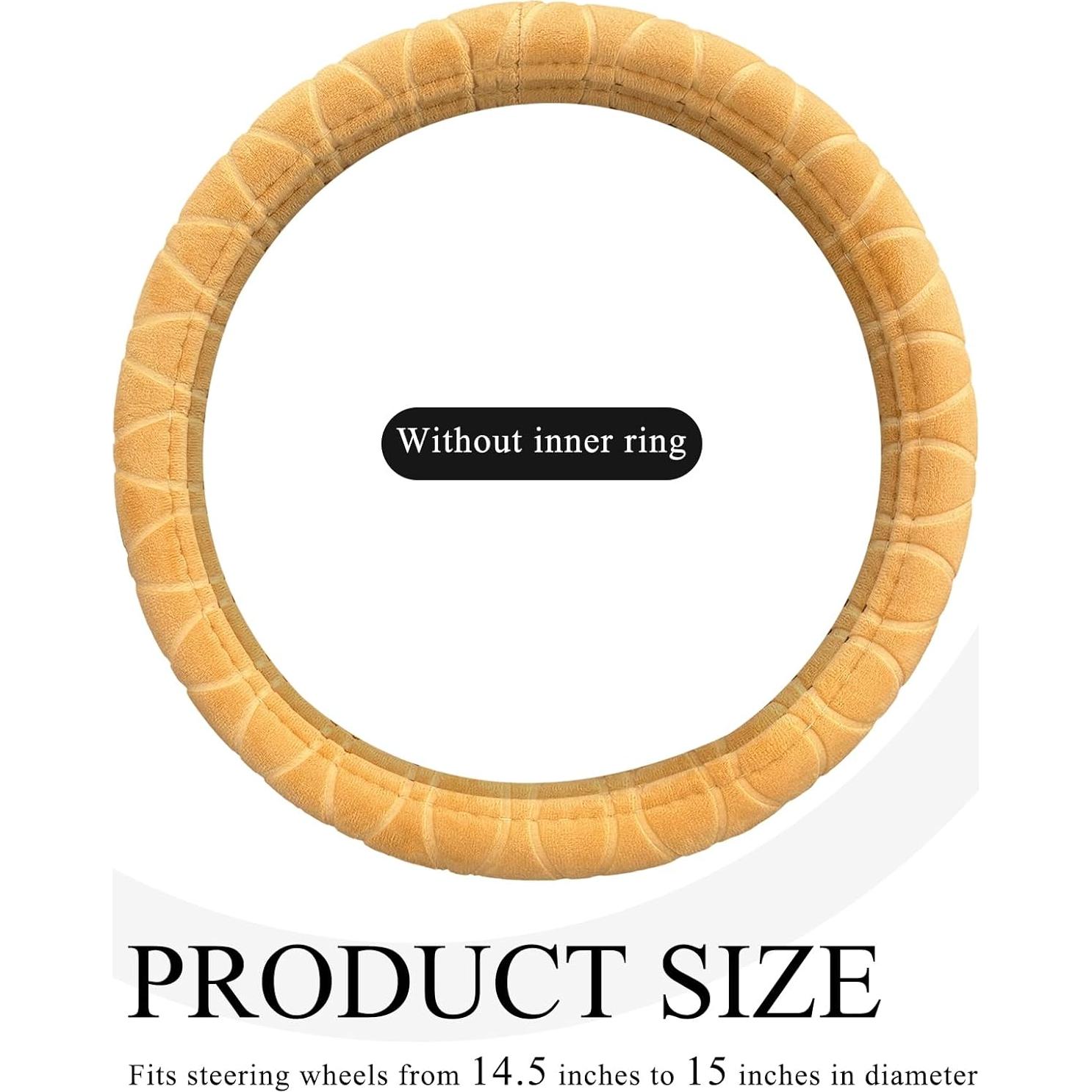 Funda de Volante de Coche Wevdn Beige 38.1 cm Antideslizante