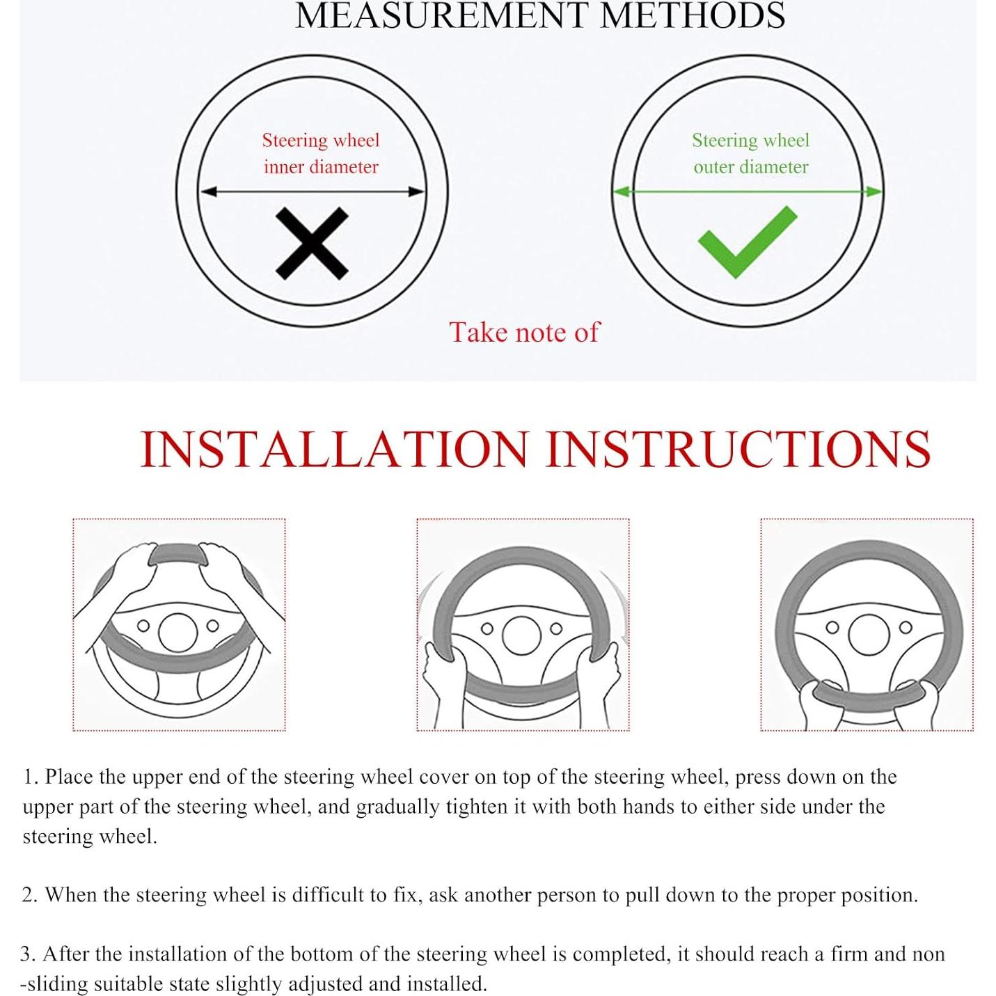 Funda de Volante de Coche Wevdn Beige 38.1 cm Antideslizante