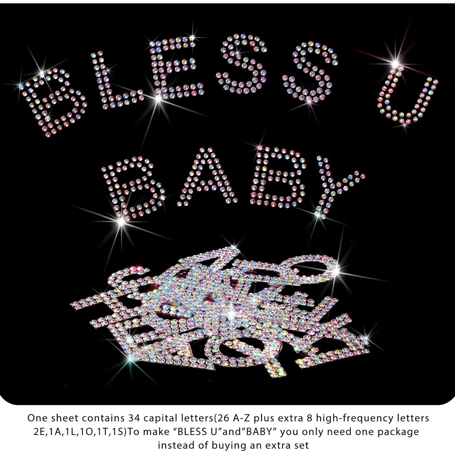 Zonon 136 Piezas Letras de Strass Brillantes Autoadhesivas