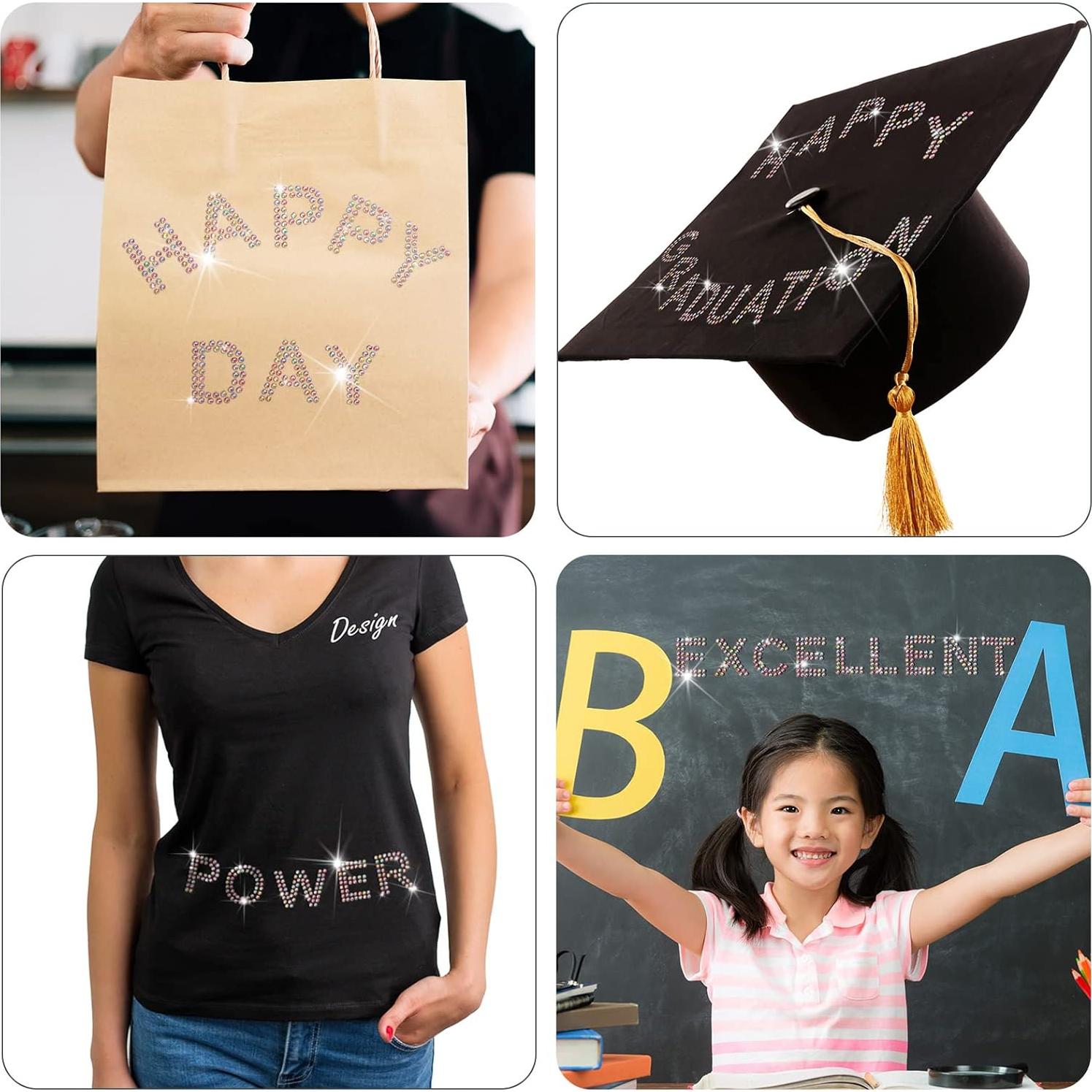 Zonon 136 Piezas Letras de Strass Brillantes Autoadhesivas