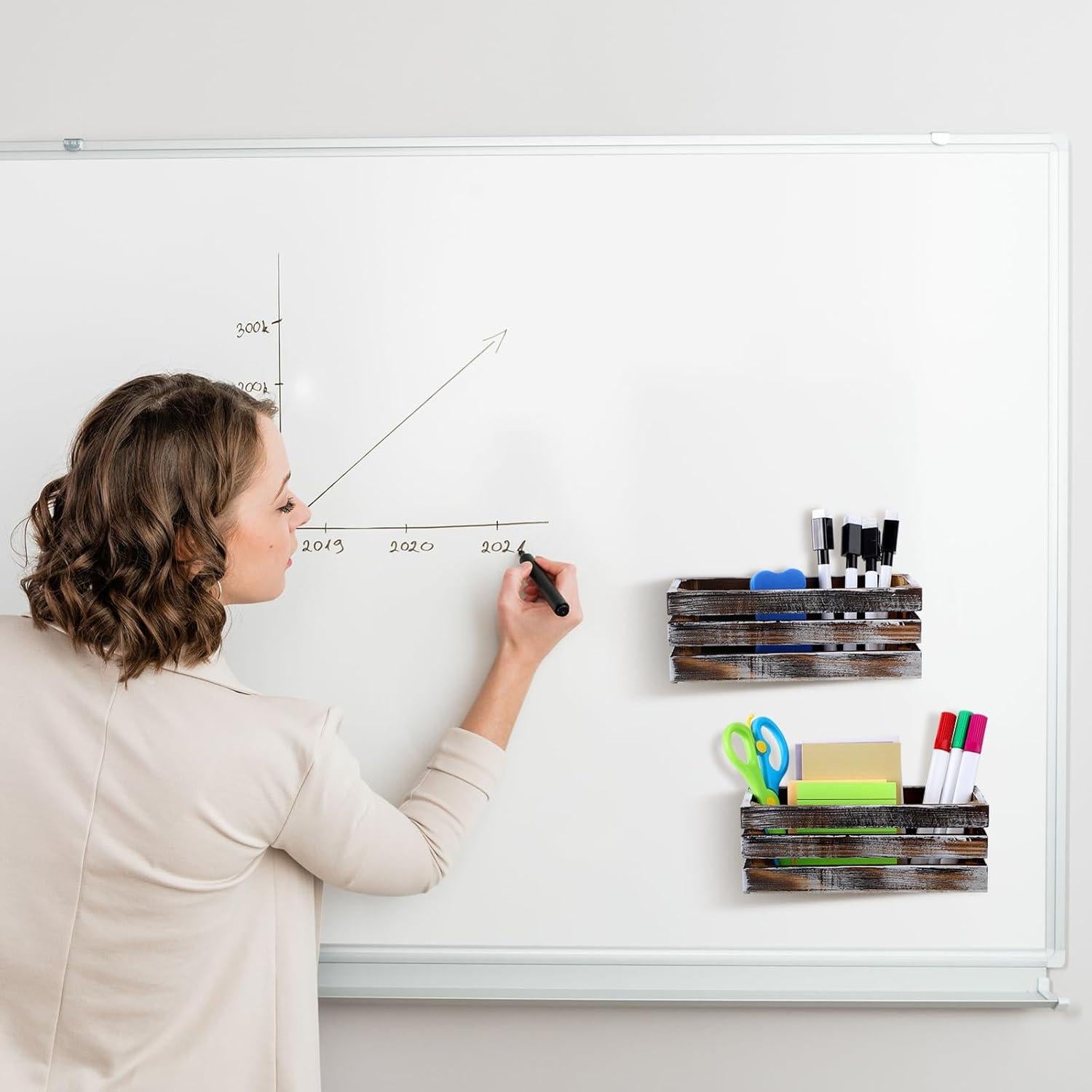 Soporte Magnético para Marcadores de Pizarra Tatuo - 4 Piezas Madera