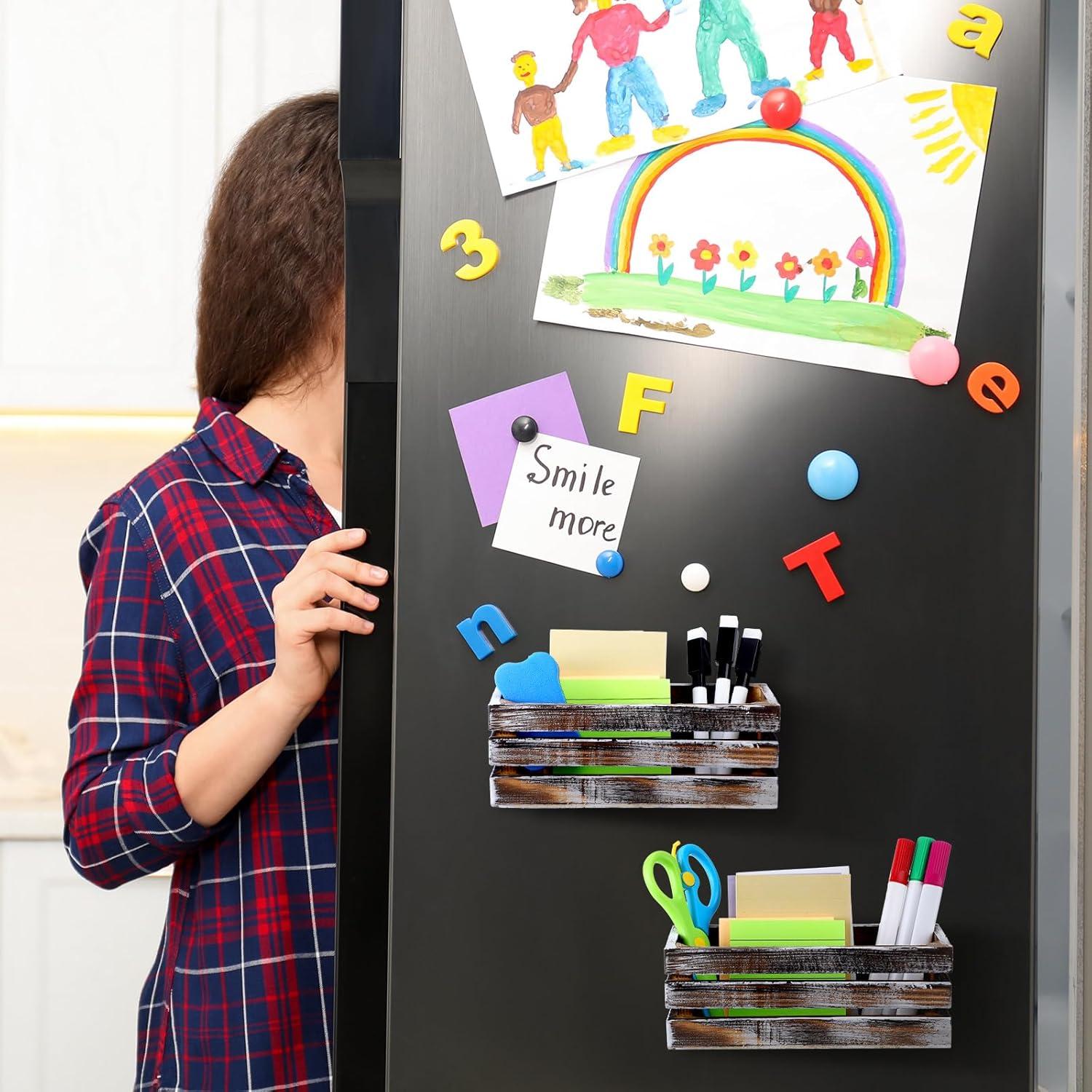 Soporte Magnético para Marcadores de Pizarra Tatuo - 4 Piezas Madera