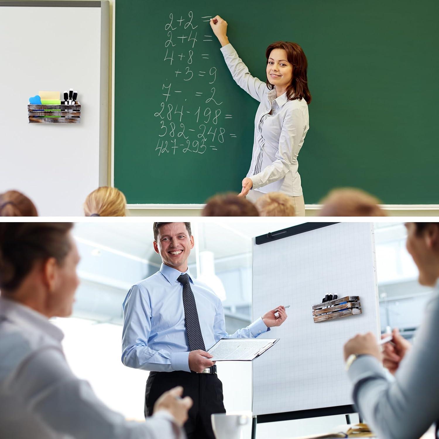 Soporte Magnético para Marcadores de Pizarra Tatuo - 4 Piezas Madera