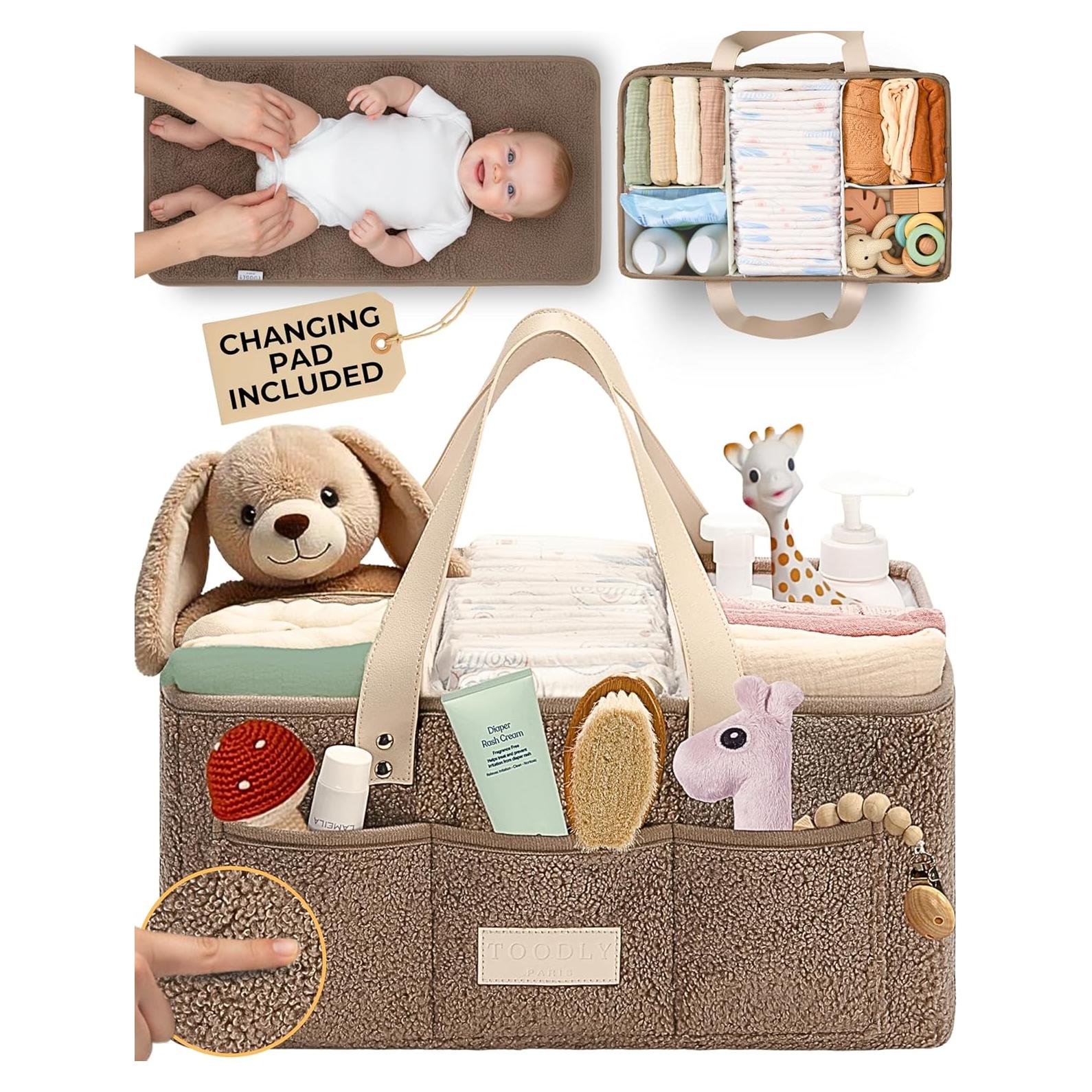 Organizador de Pañales Toodly con Almohadilla Cambiadora Taupe