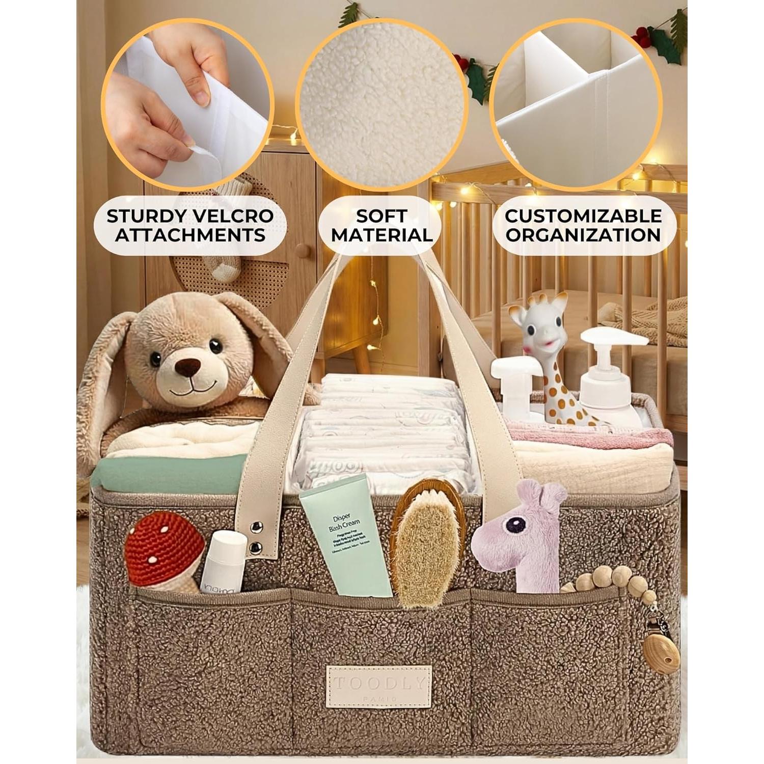 Organizador de Pañales Toodly con Almohadilla Cambiadora Taupe