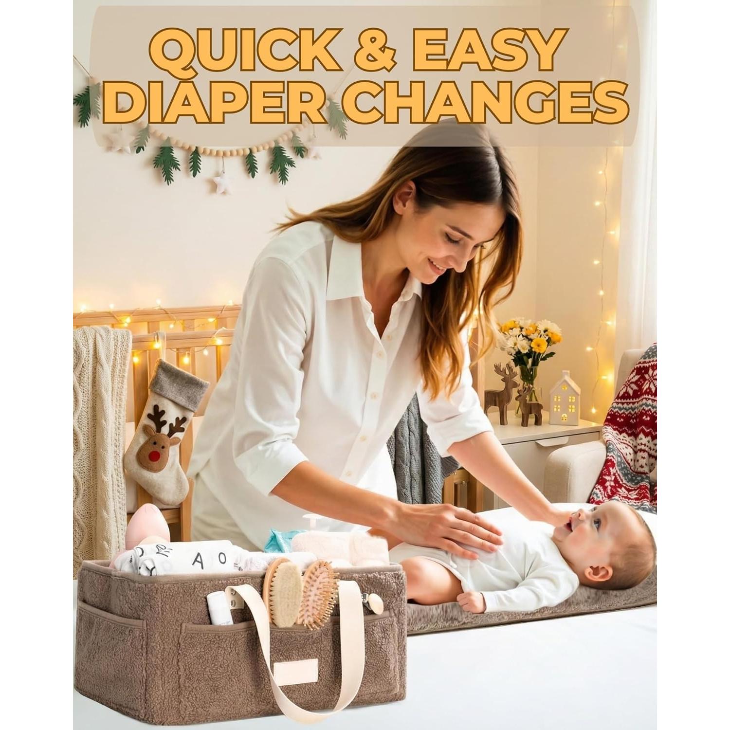 Organizador de Pañales Toodly con Almohadilla Cambiadora Taupe