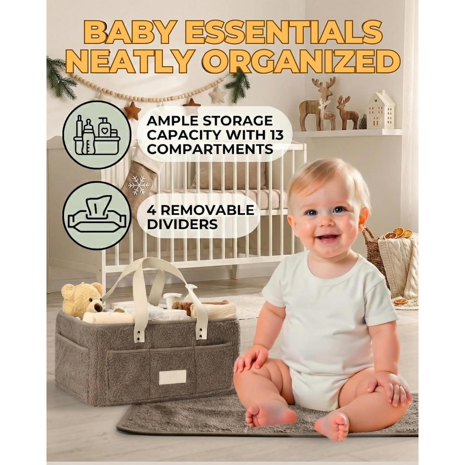 Organizador de Pañales Toodly con Almohadilla Cambiadora Taupe