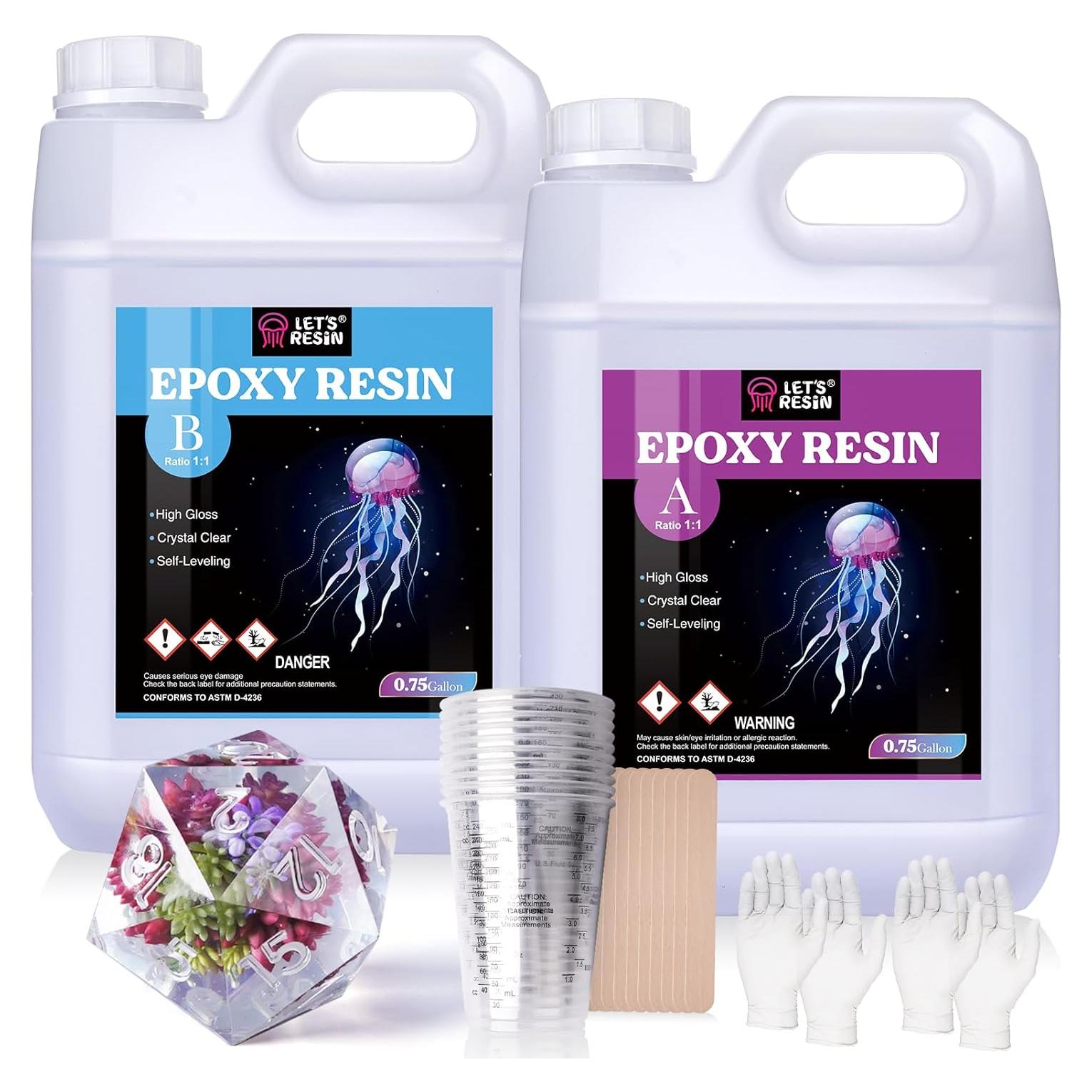 Kit de Resina Epoxy LET'S RESIN 5.68L Cristalina Sin Burbujas