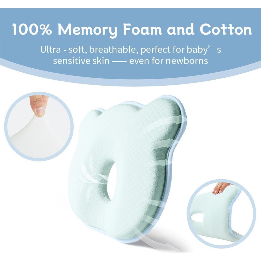 Almohada de Espuma de Memoria Cococu para Bebé Azul