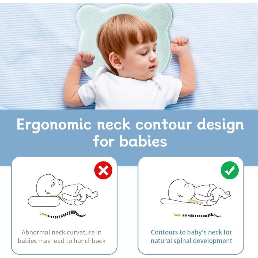 Almohada de Espuma de Memoria Cococu para Bebé Azul