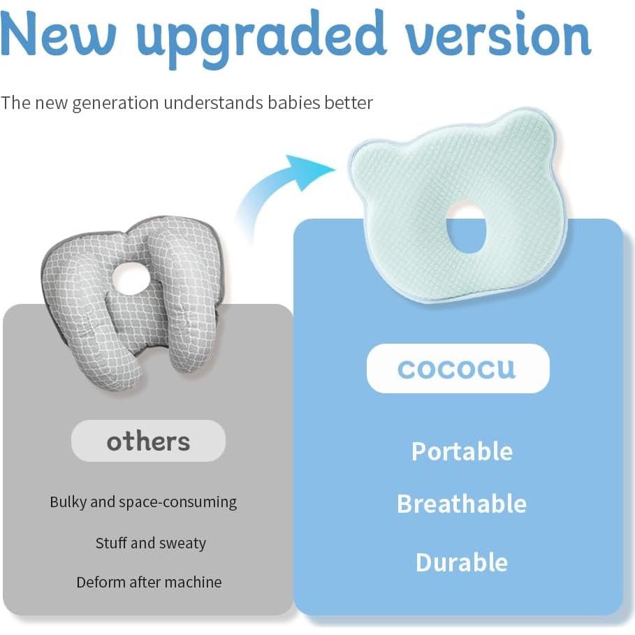 Almohada de Espuma de Memoria Cococu para Bebé Azul
