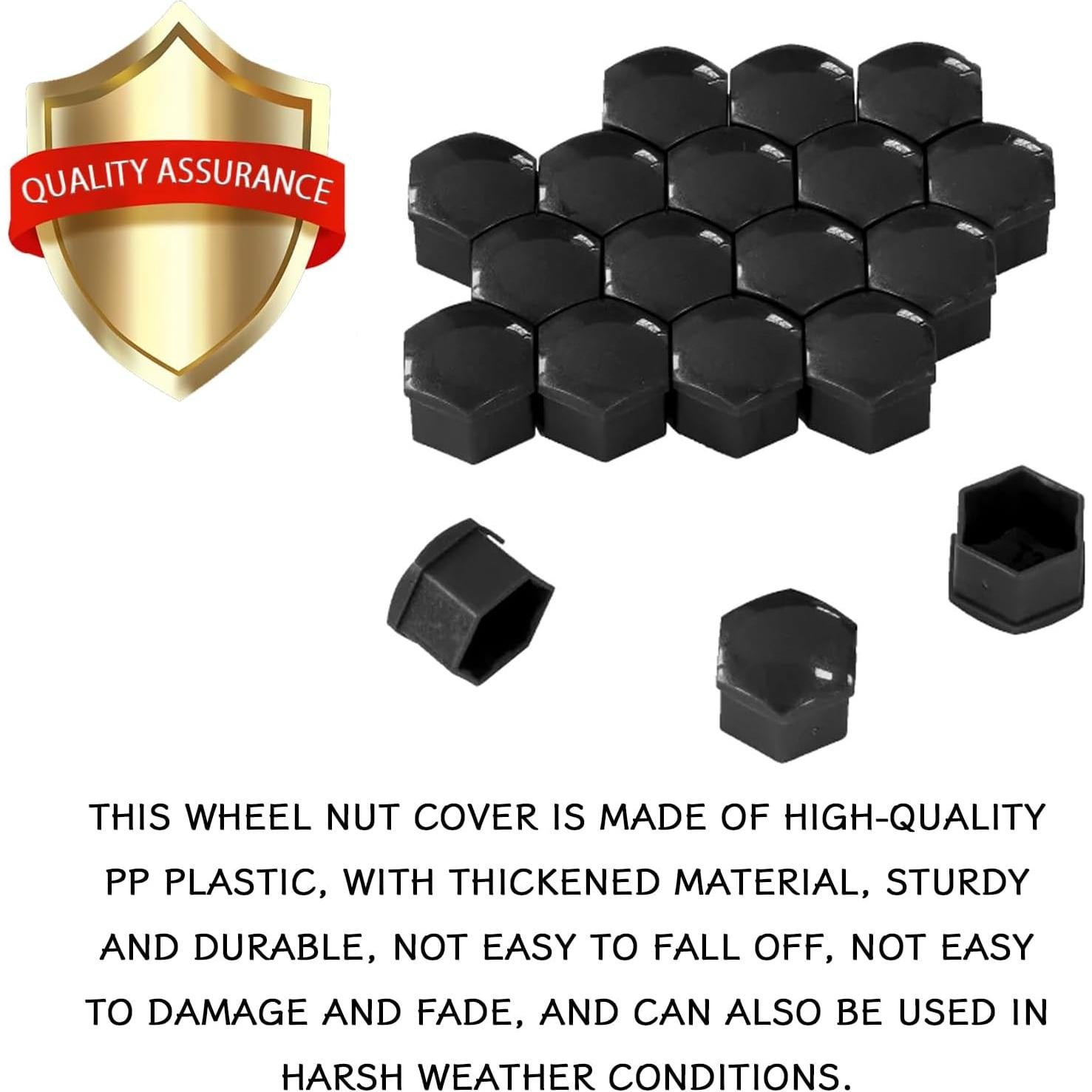 Cubiertas de Tuercas de Rueda KUQUTIDY 17mm Antirrobo 20PCS