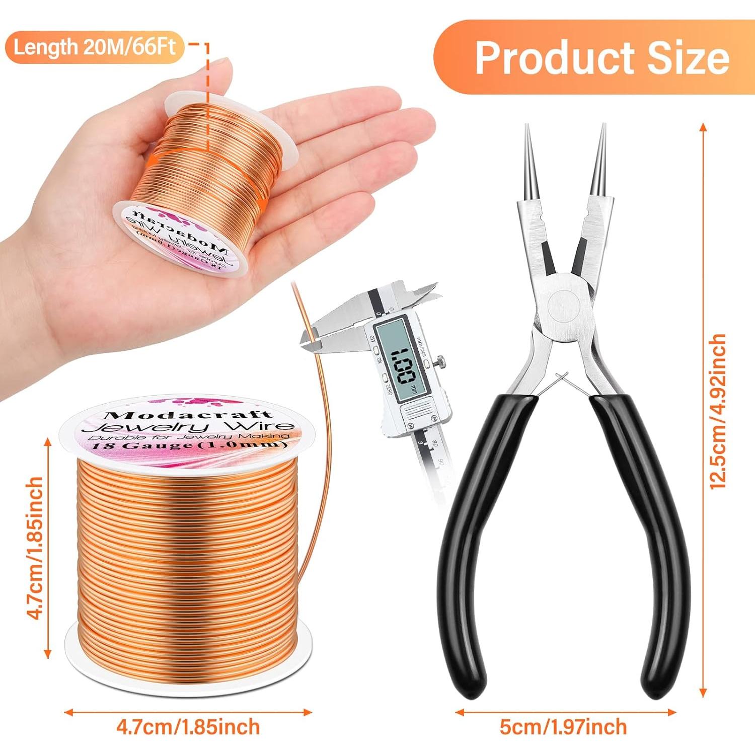 Modacraft Alambre de Cobre 18 Calibres 20 m y Alicates 4 en 1