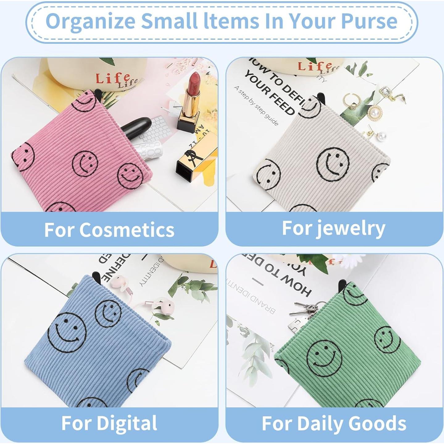 2 PCS Bolsa de Terciopelo Rosa y Azul para Toallas Sanitarias