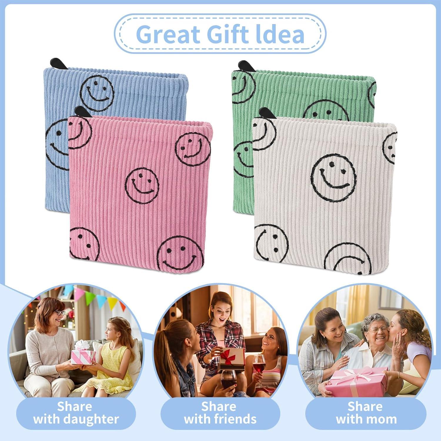 2 PCS Bolsa de Terciopelo Rosa y Azul para Toallas Sanitarias