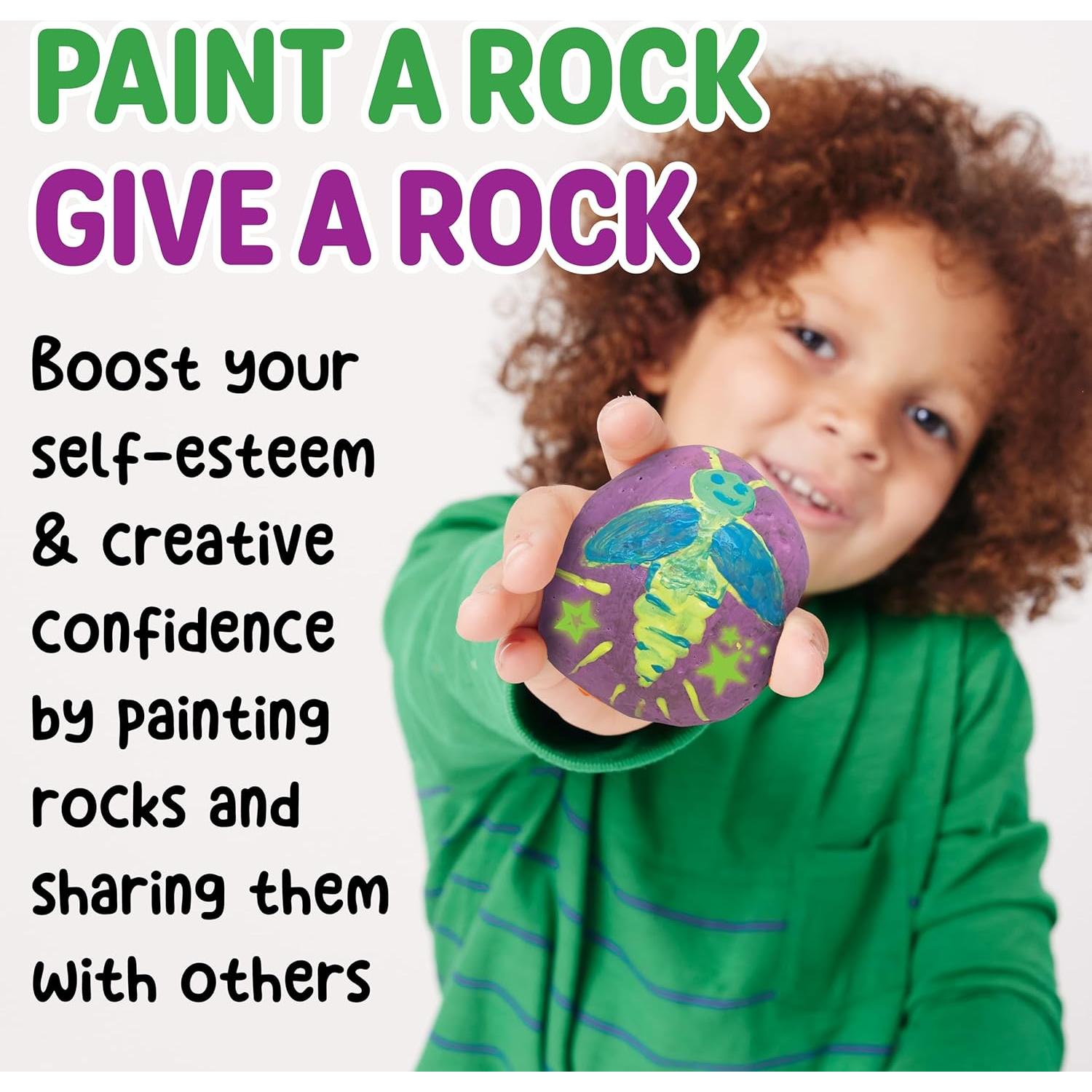 Mini Kit de Pintura de Rocas Creatividad para Niños - Brilla en la Oscuridad