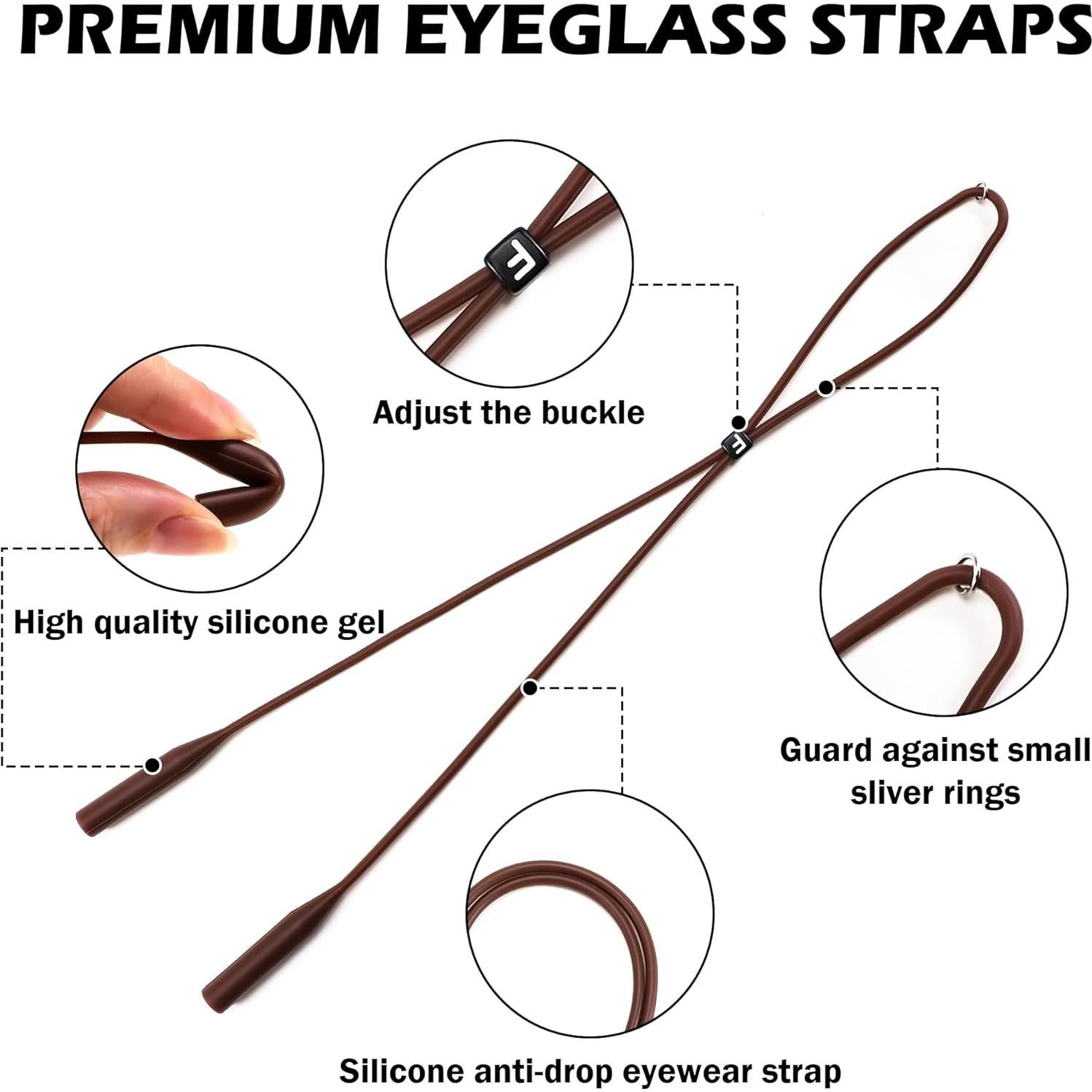 Correa de Silicona Elástica Feisedy para Gafas - 2 Paquetes