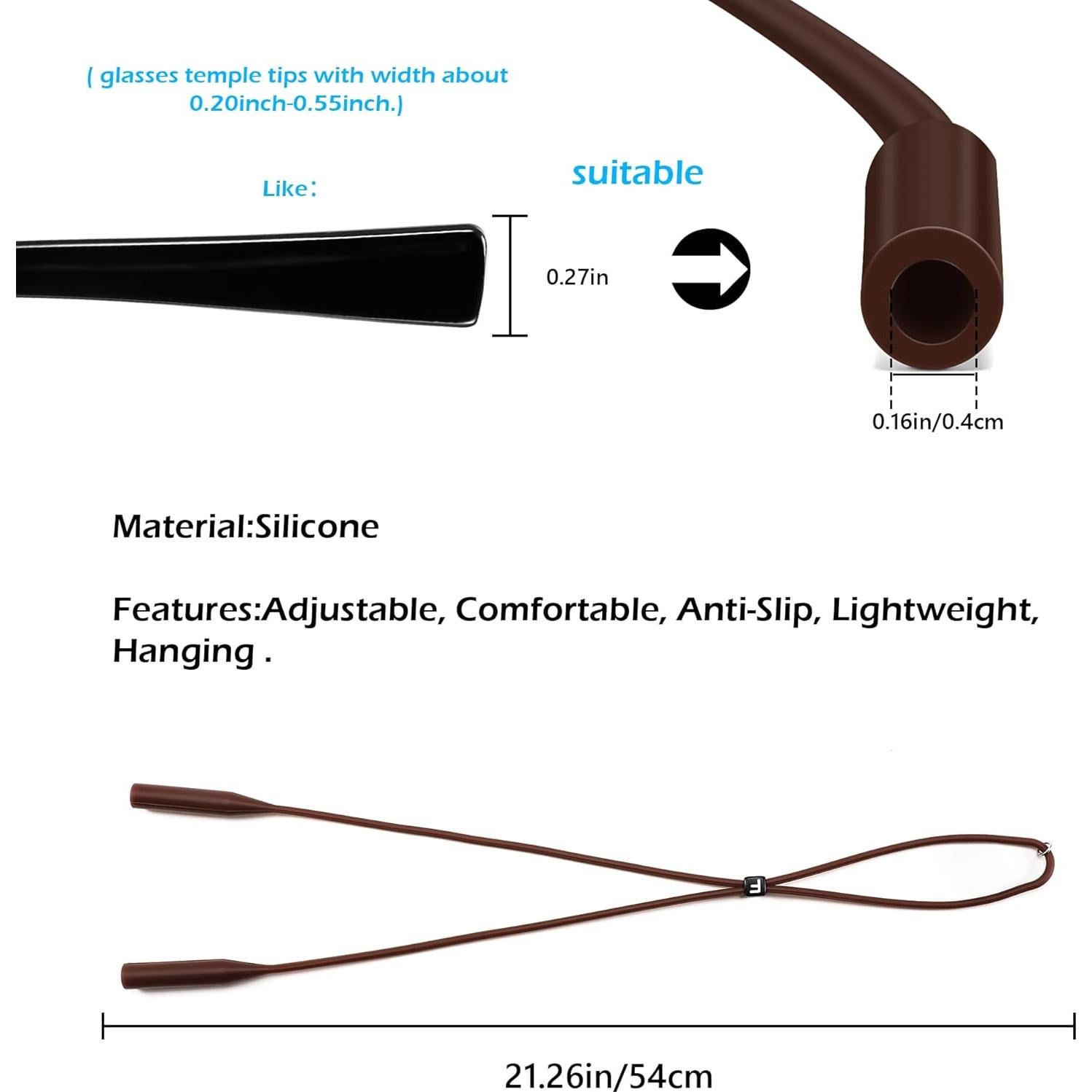 Correa de Silicona Elástica Feisedy para Gafas - 2 Paquetes