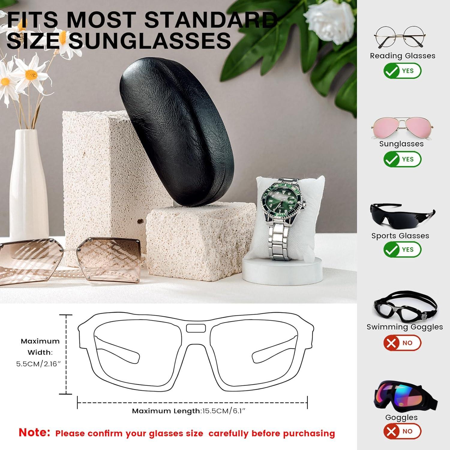 Funda Dura para Gafas de Sol Molshine - Tamaño Universal, Negro