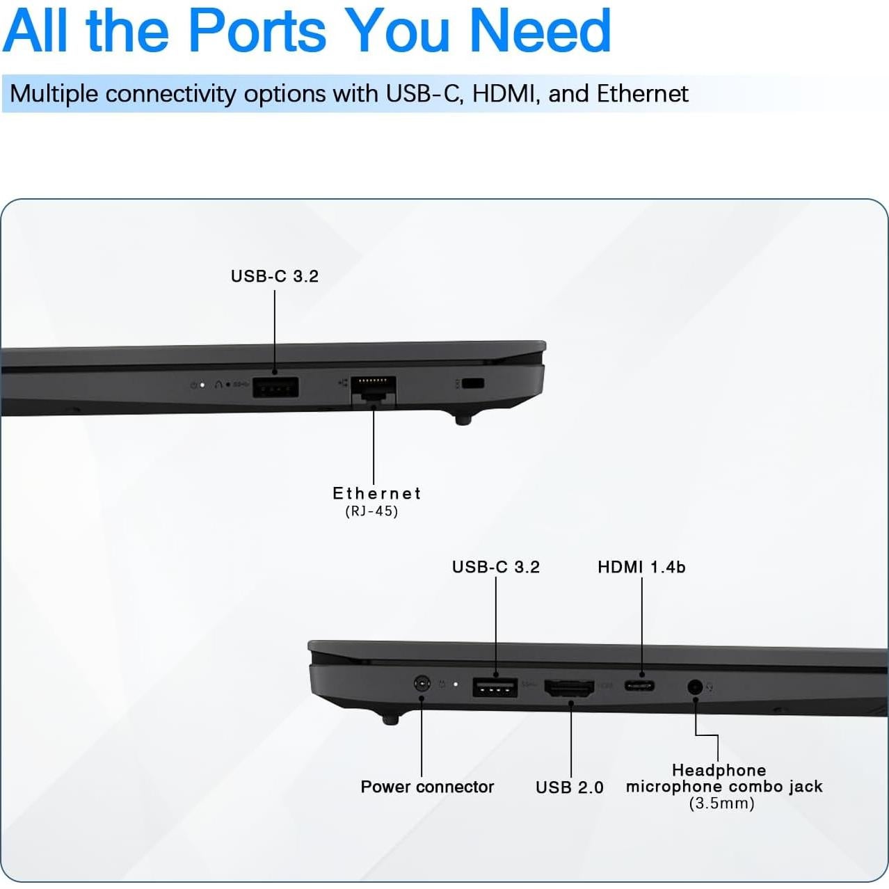 Laptop Lenovo V15 | Intel Celeron 4 núcleos | 16GB RAM | 1TB SSD | 15.6" FHD | Windows 11 Pro