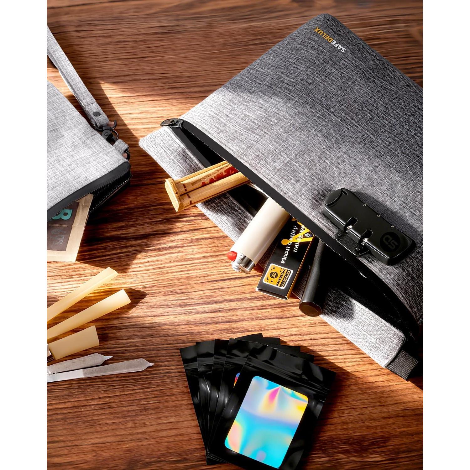 Bolsa a Prueba de Olores SafeDelux con Cerradura - Gris