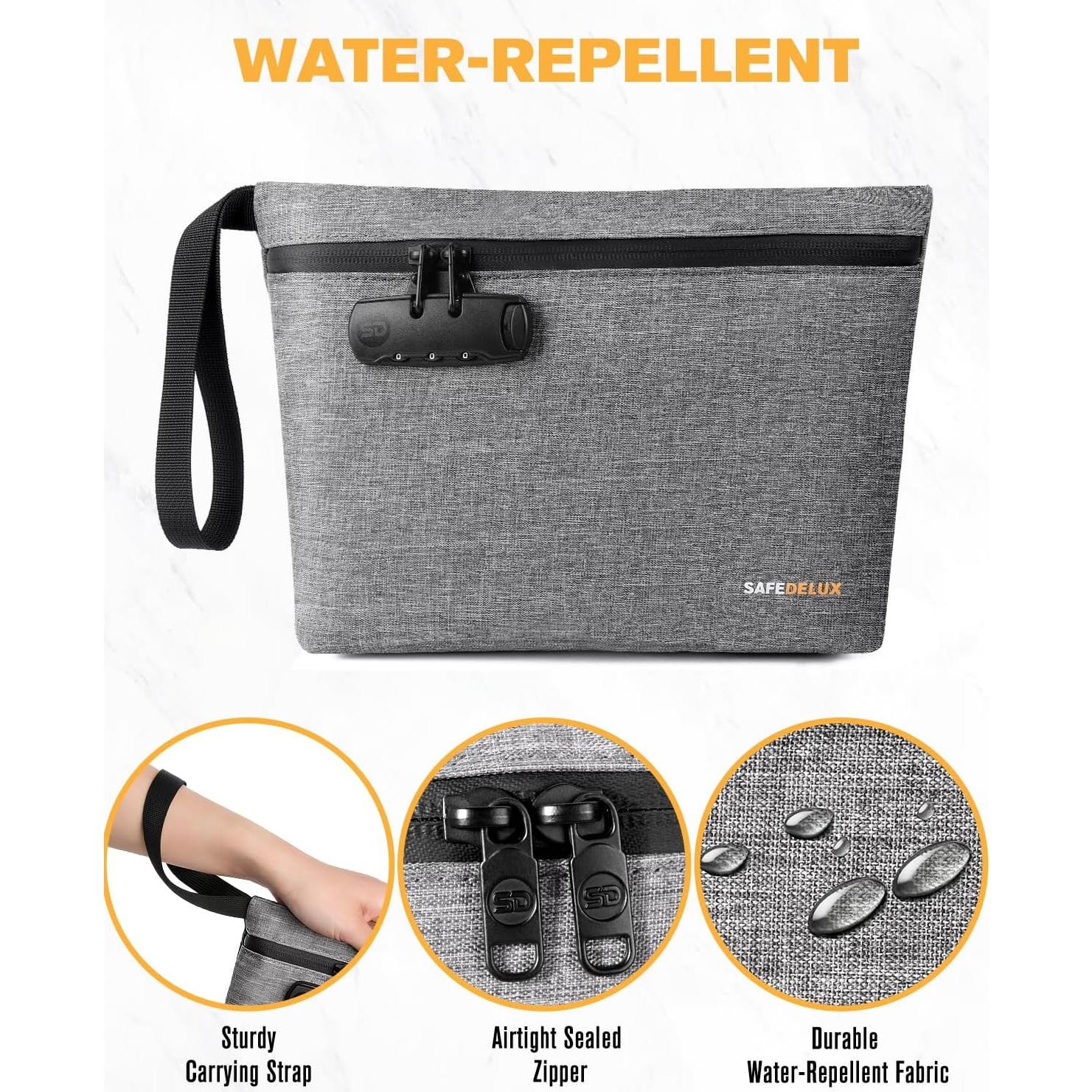 Bolsa a Prueba de Olores SafeDelux con Cerradura - Gris