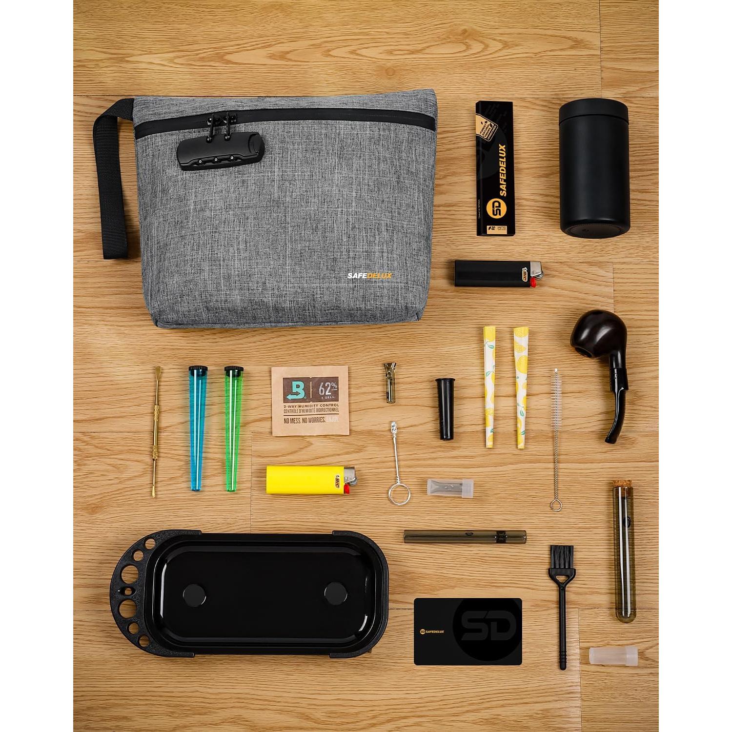 Bolsa a Prueba de Olores SafeDelux con Cerradura - Gris