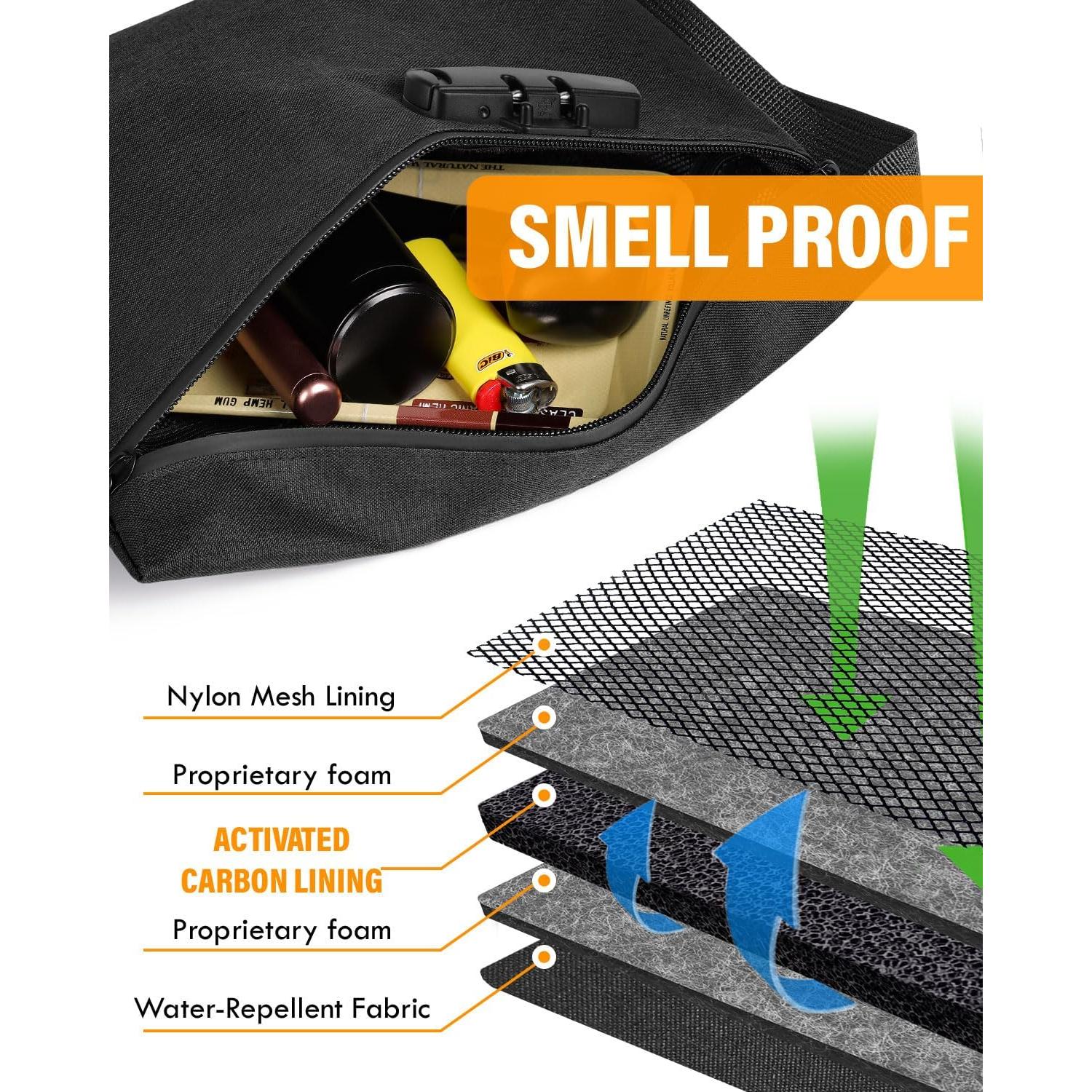 Bolsa a Prueba de Olores SafeDelux con Cerradura - Negra