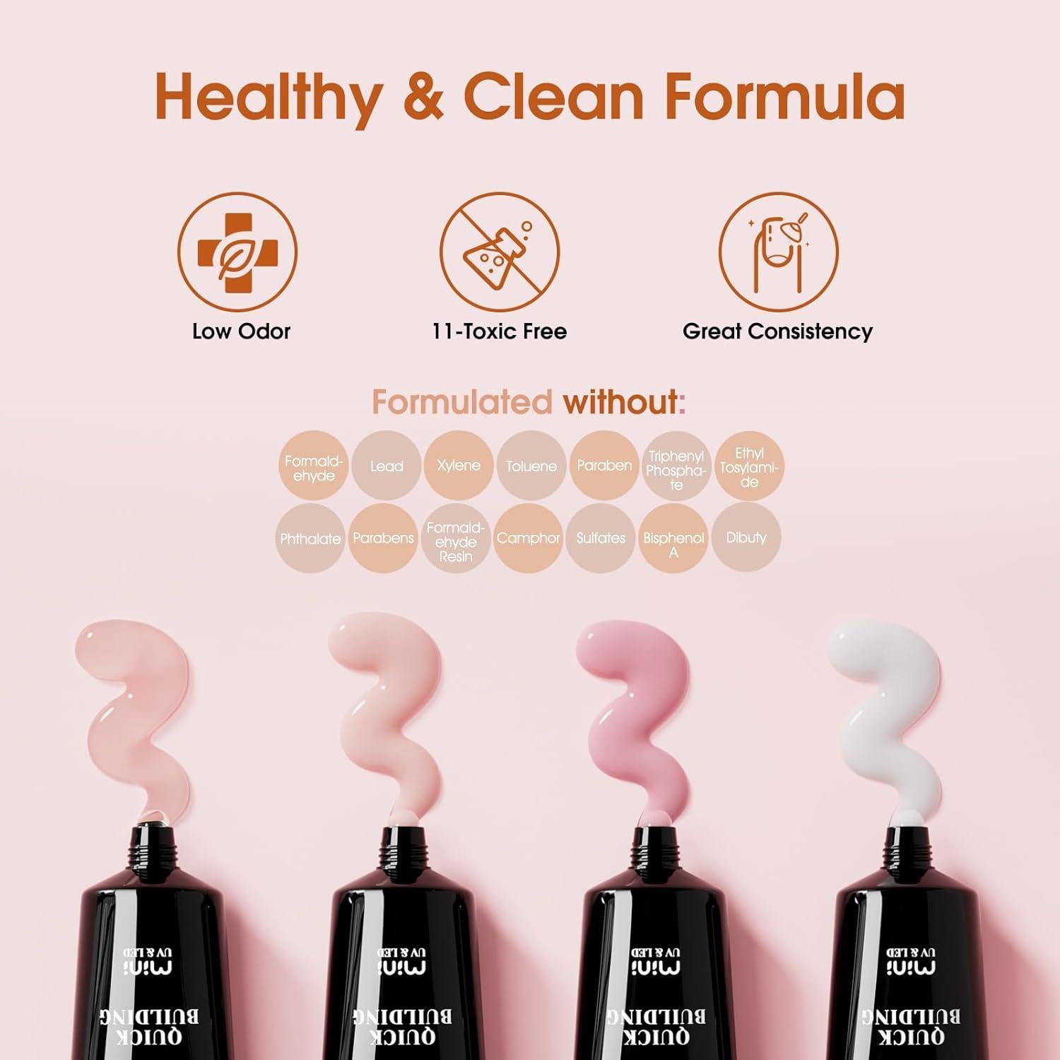 Kit de Gel de Uñas Poly ROSALIND - 14 Colores + Mini Lámpara UV