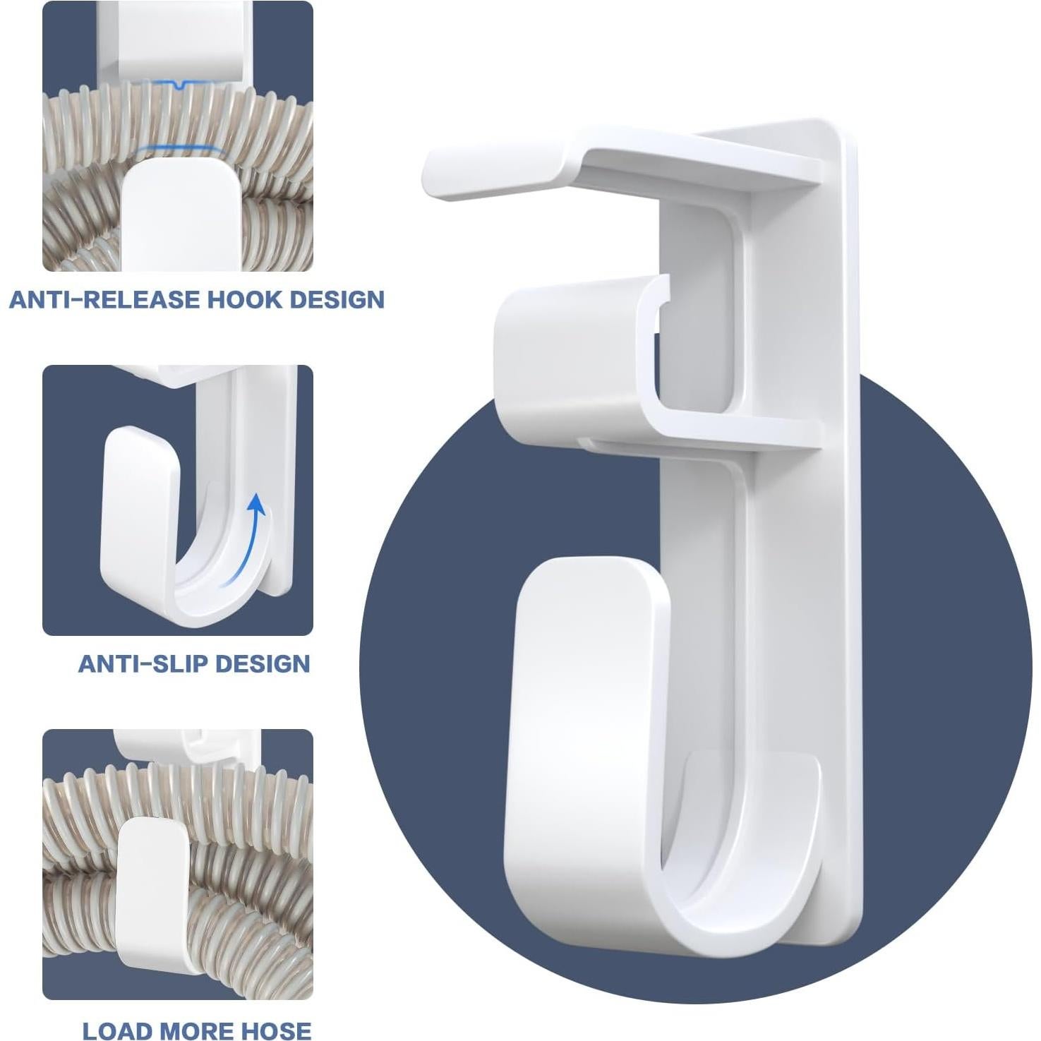 Soporte de Manguera CPAP Akiopey - Gancho Antideslizante Blanco