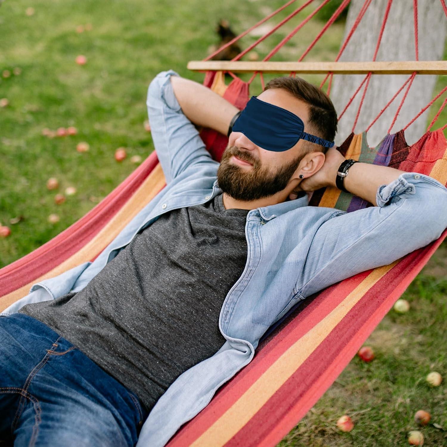 Máscara para Dormir de Seda QIANCAIWANG Negra 21.5x9.5cm