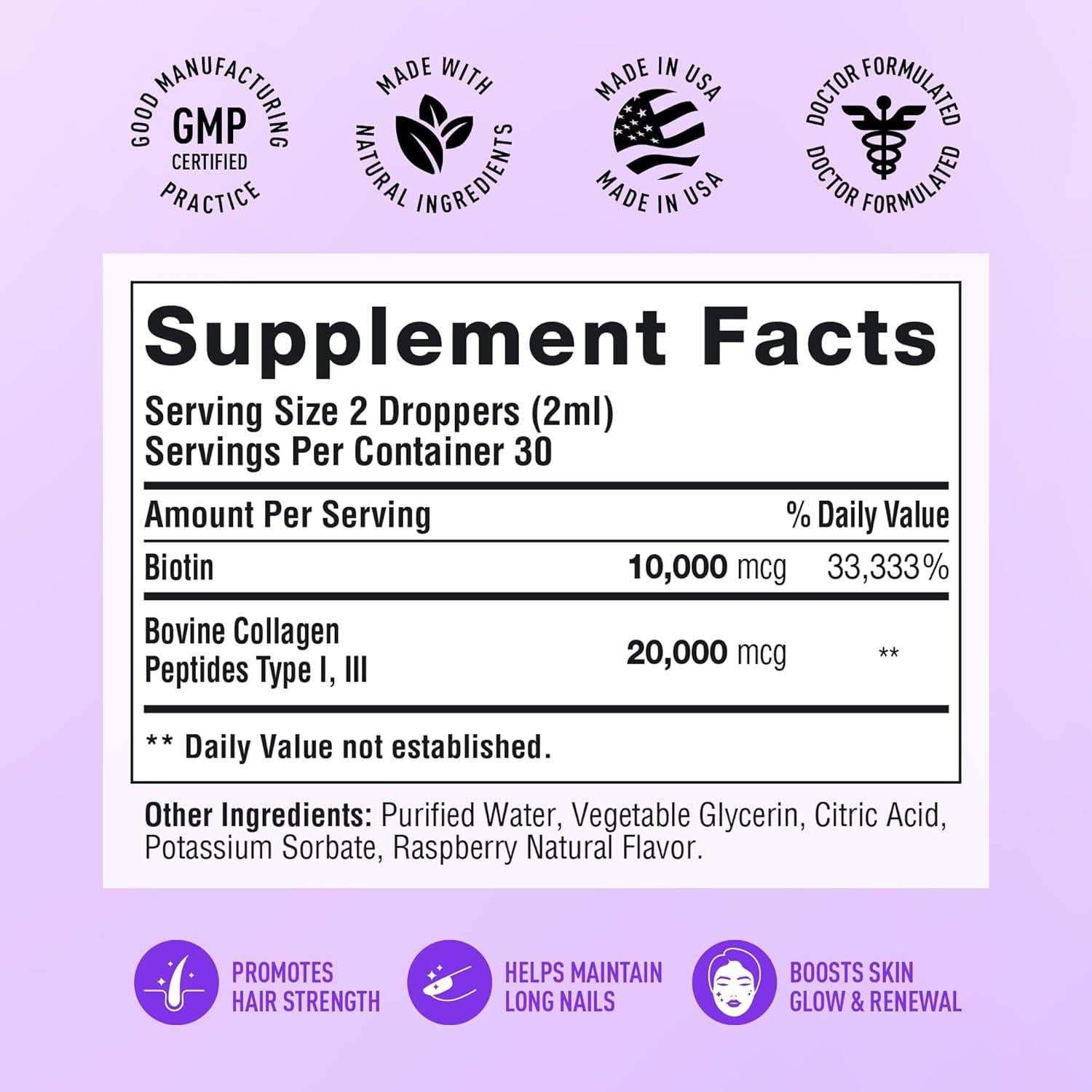 Suplemento Líquido Biotina y Colágeno SimplyVital 59ml