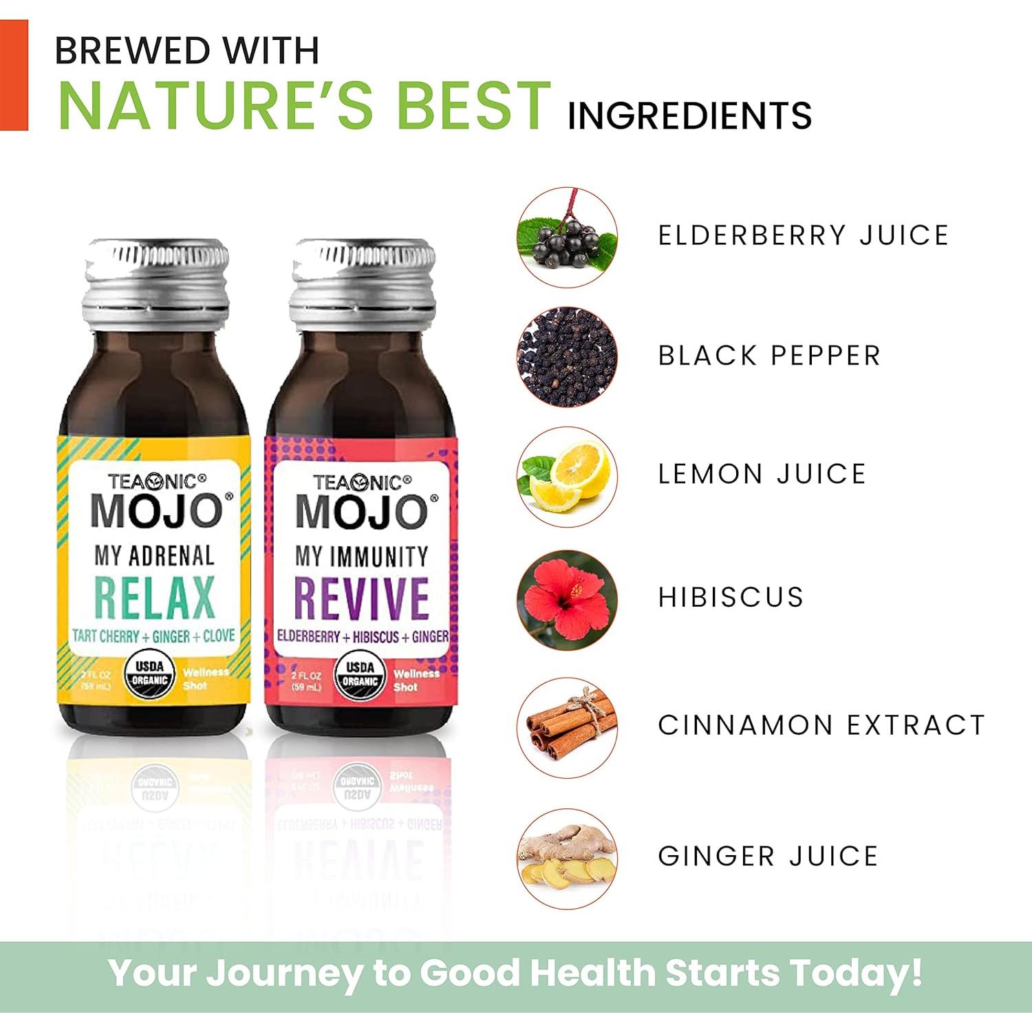 Shots de Bienestar Orgánicos Teaonic - Paquete Variado 12x59ml