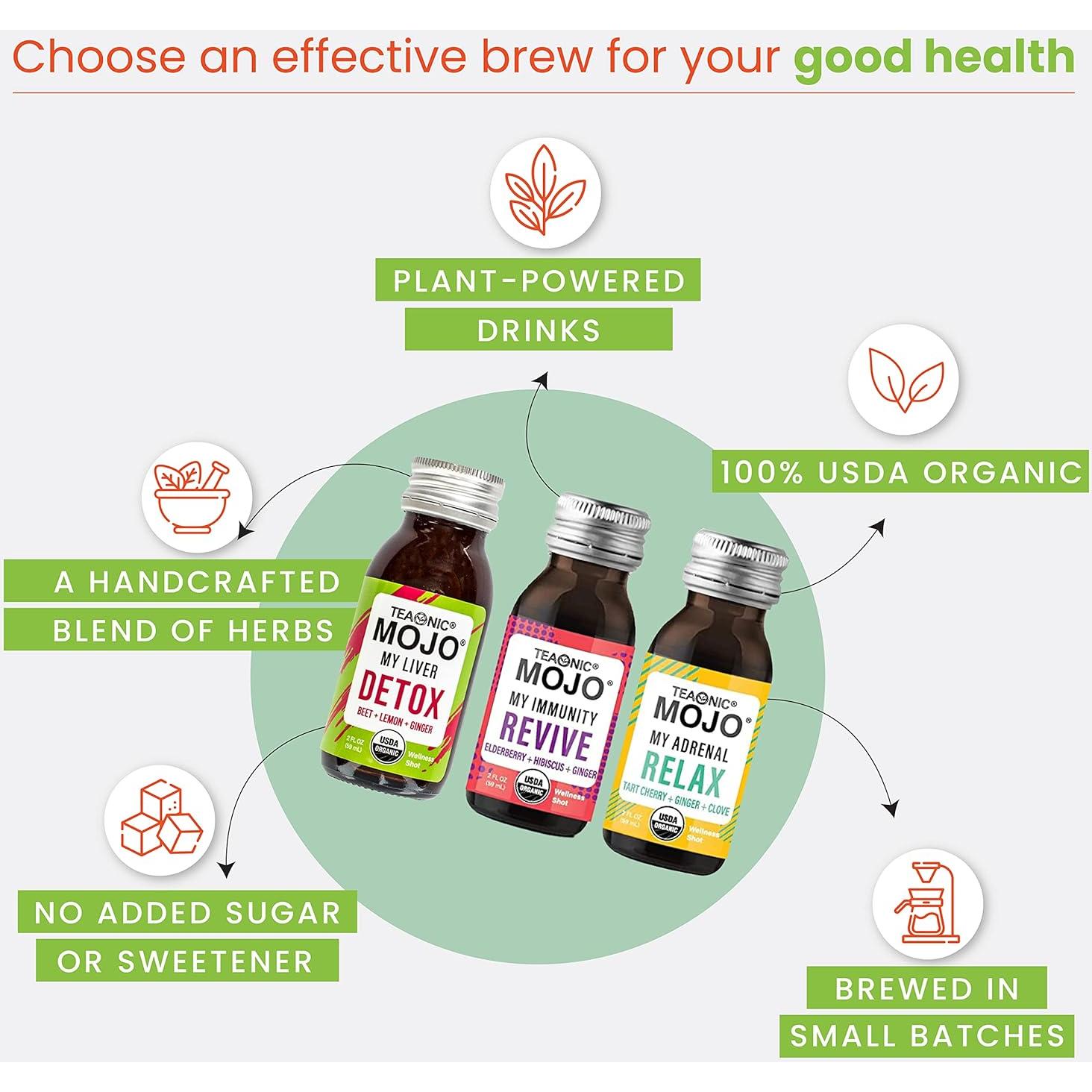 Shots de Bienestar Orgánicos Teaonic - Paquete Variado 12x59ml