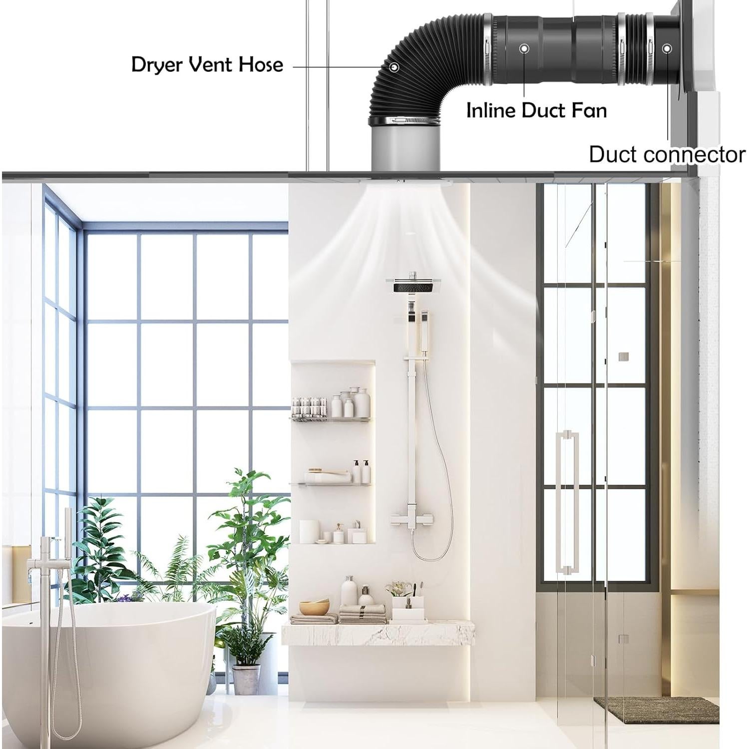 Conector de Ducto 3" Hon&Guan ABS Negro para Ventilación