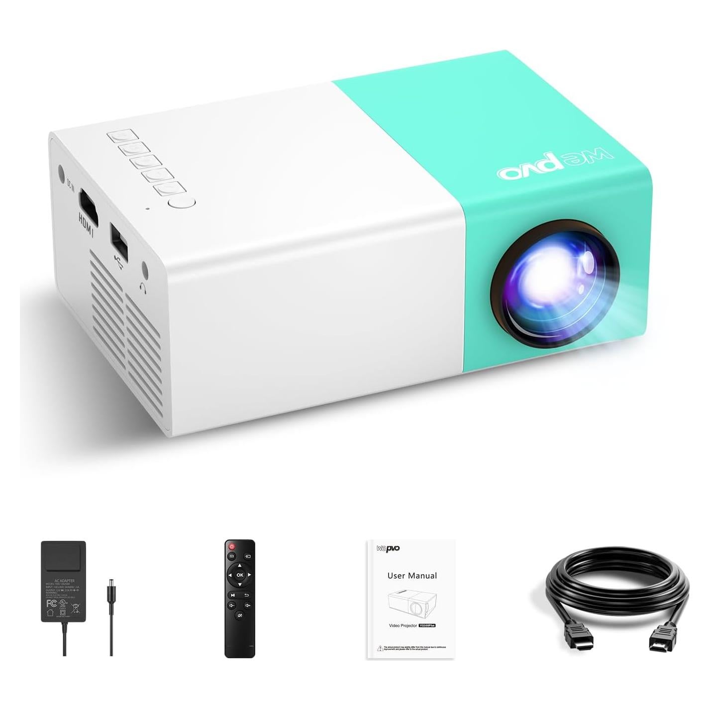 Proyector Mini Wepvo YG300Plus 1080P Portátil Verde Menta