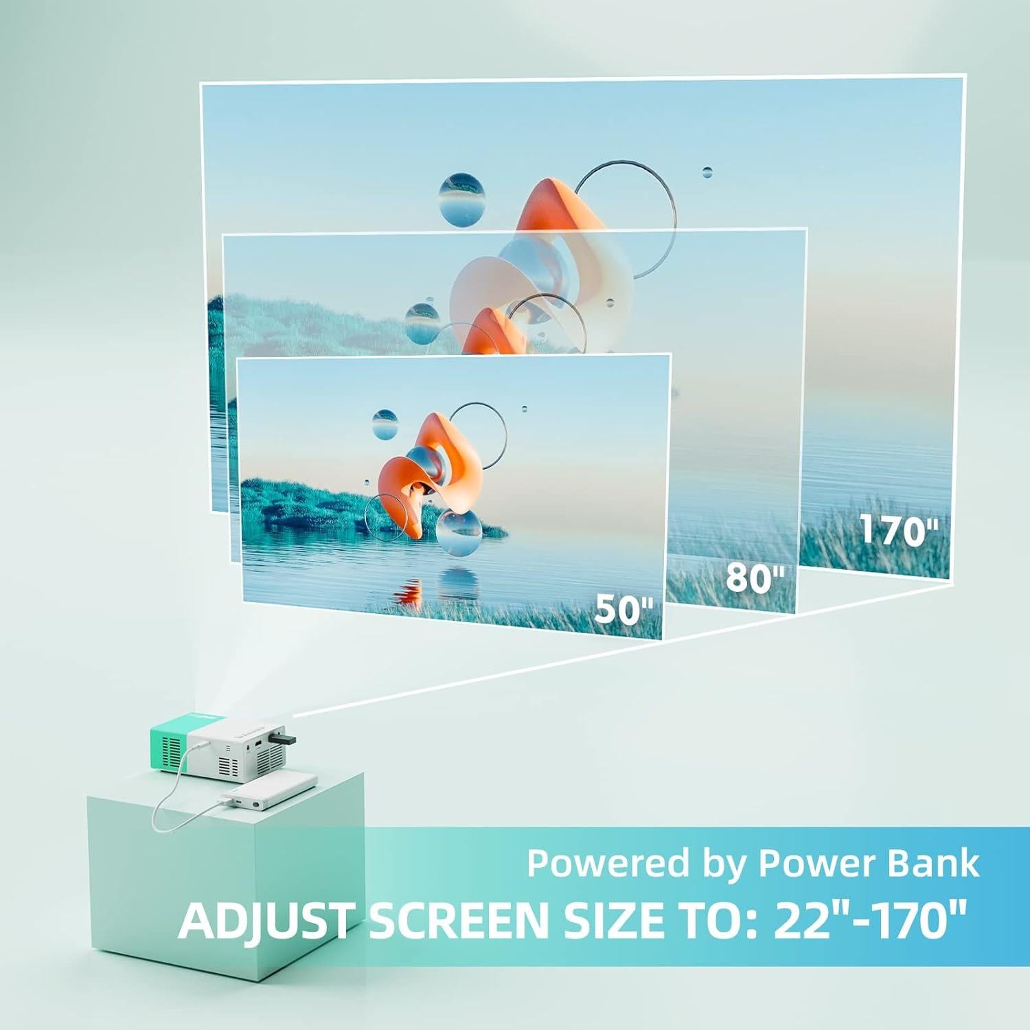 Proyector Mini Wepvo YG300Plus 1080P Portátil Verde Menta