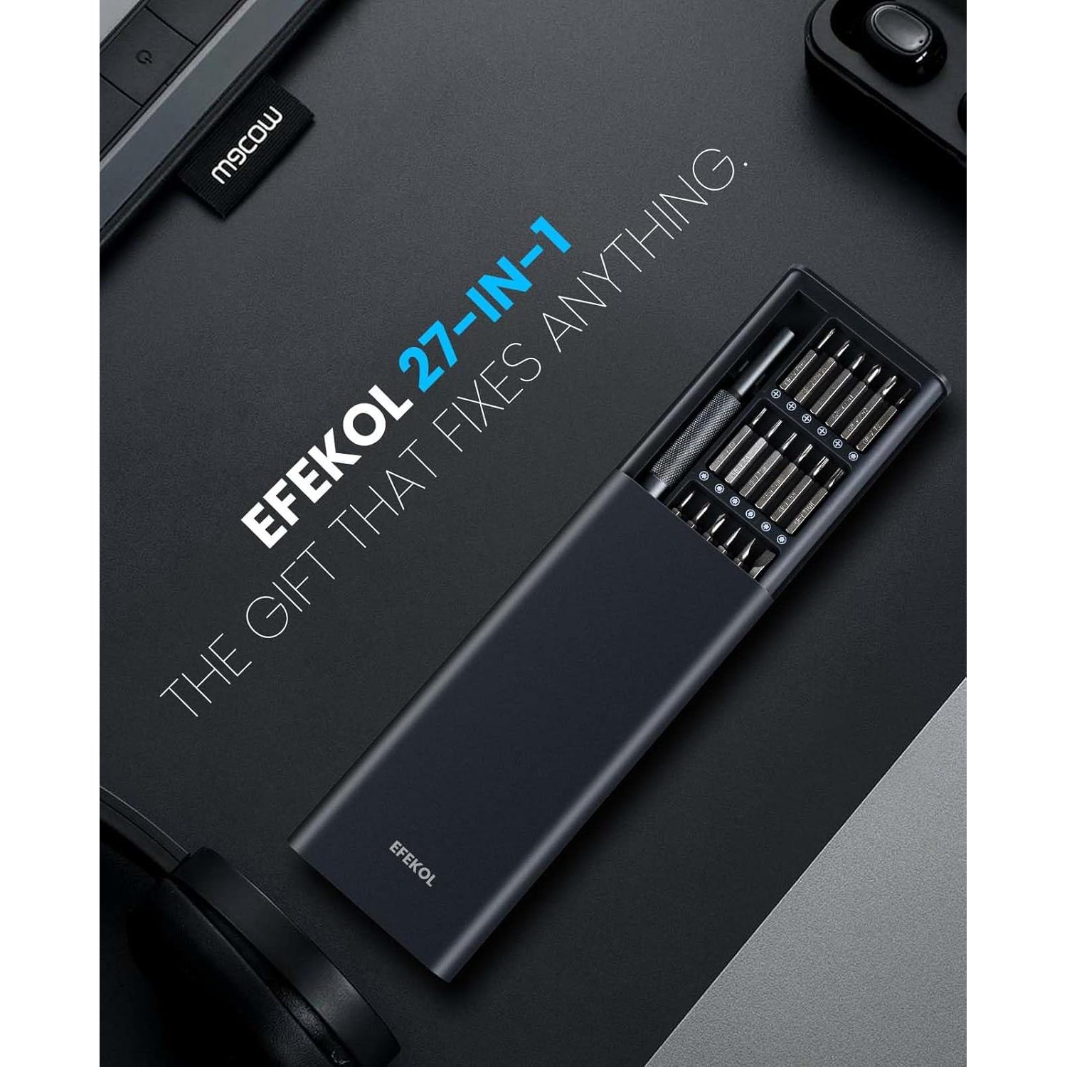 Juego de Destornilladores de Precisión Efekol 27 en 1 - Compacto