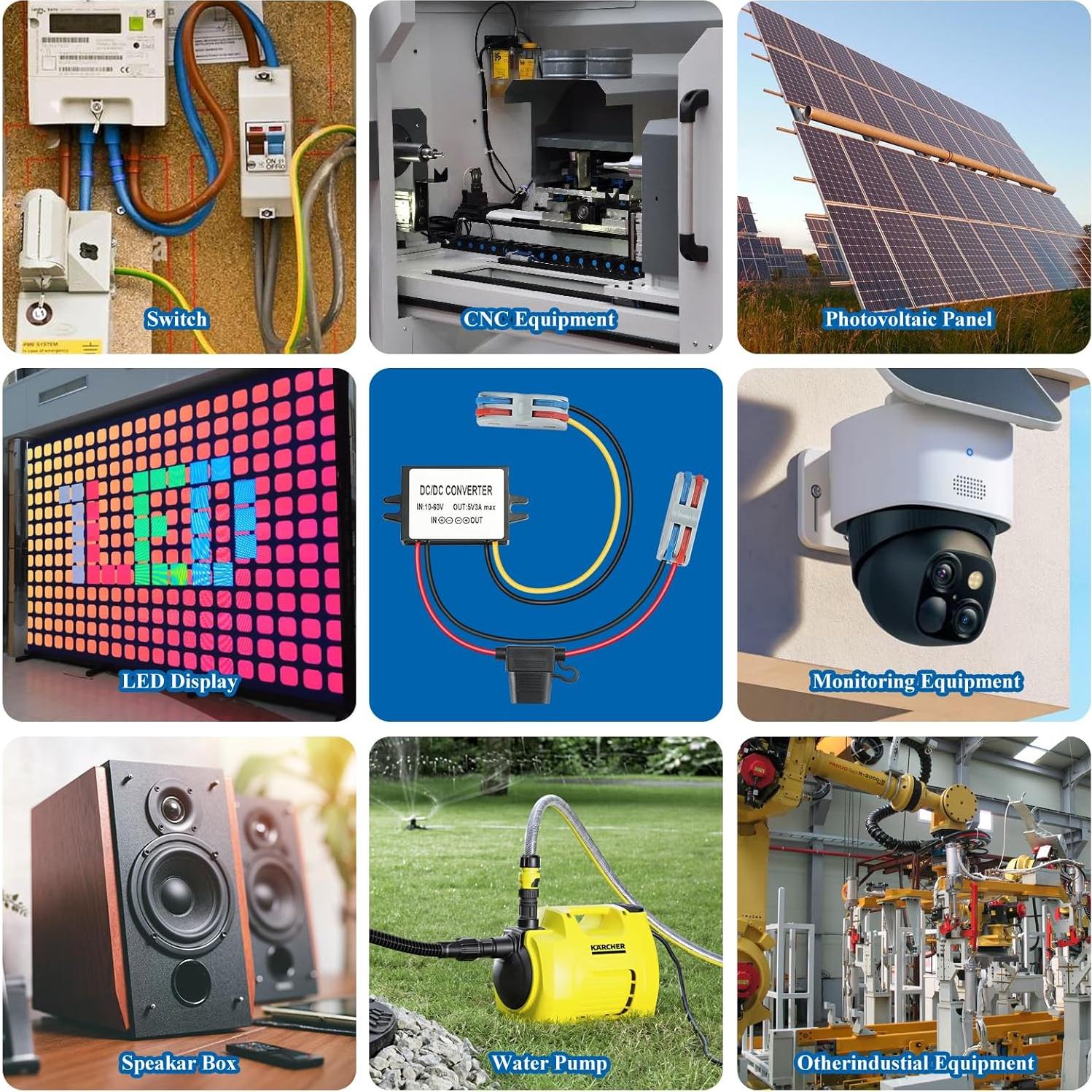 Convertidor DC-DC BEYIMEI 10-60V a 5V 3A 15W IP67