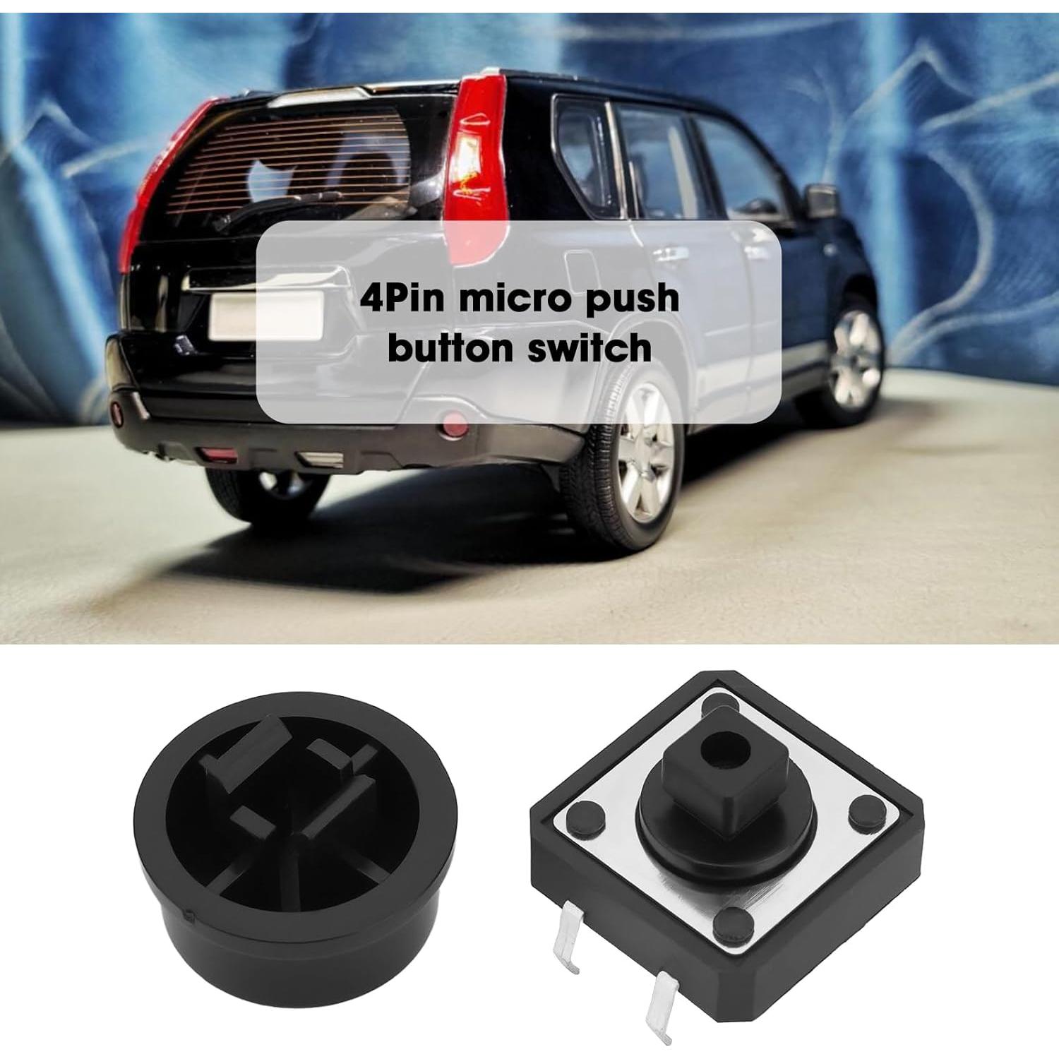 25 Micro Interruptores 4Pin Auto-reinicio OTOTEC Negro 12x12mm